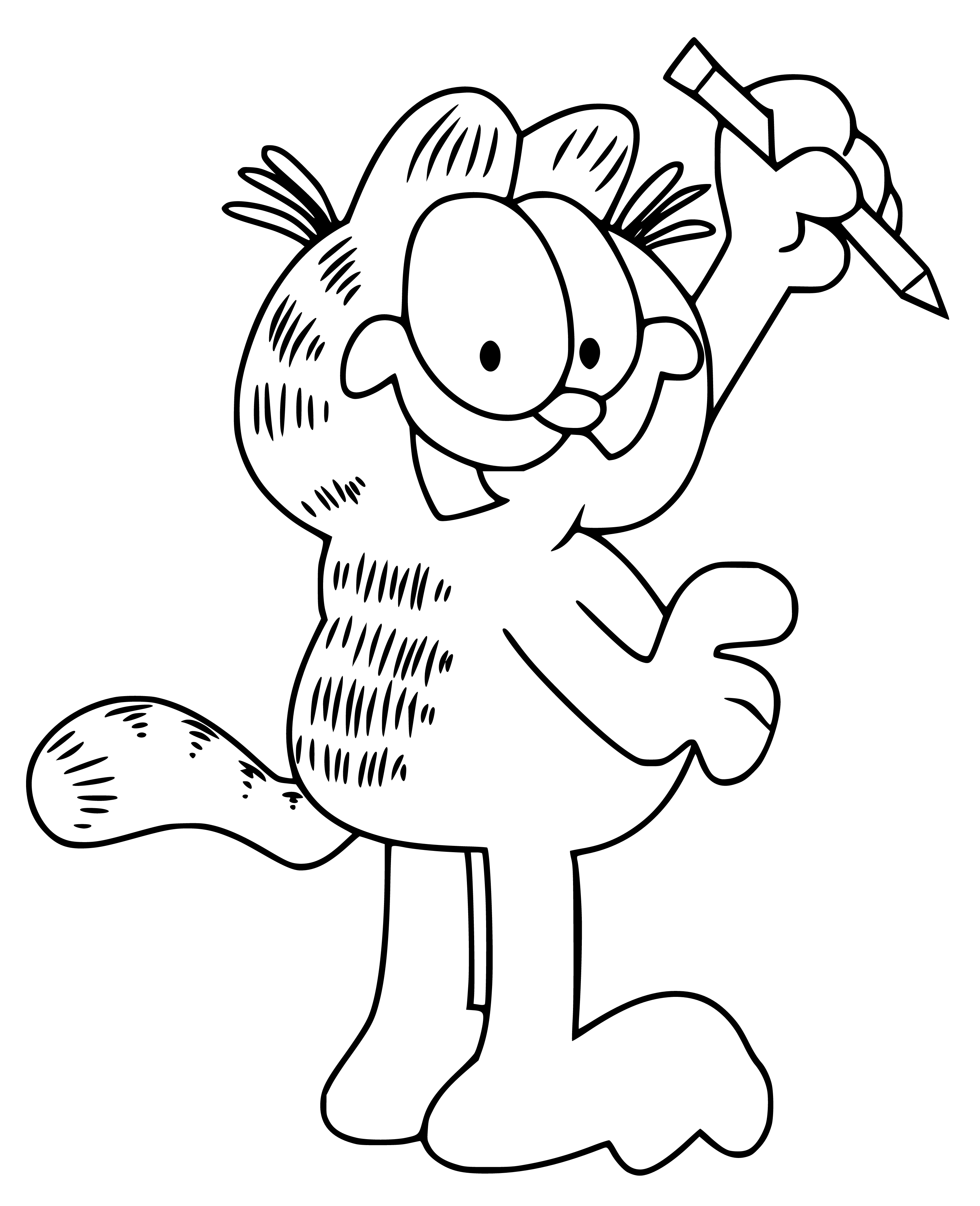 Garfield as Student Coloring Page for Kids - SheetalColor.com