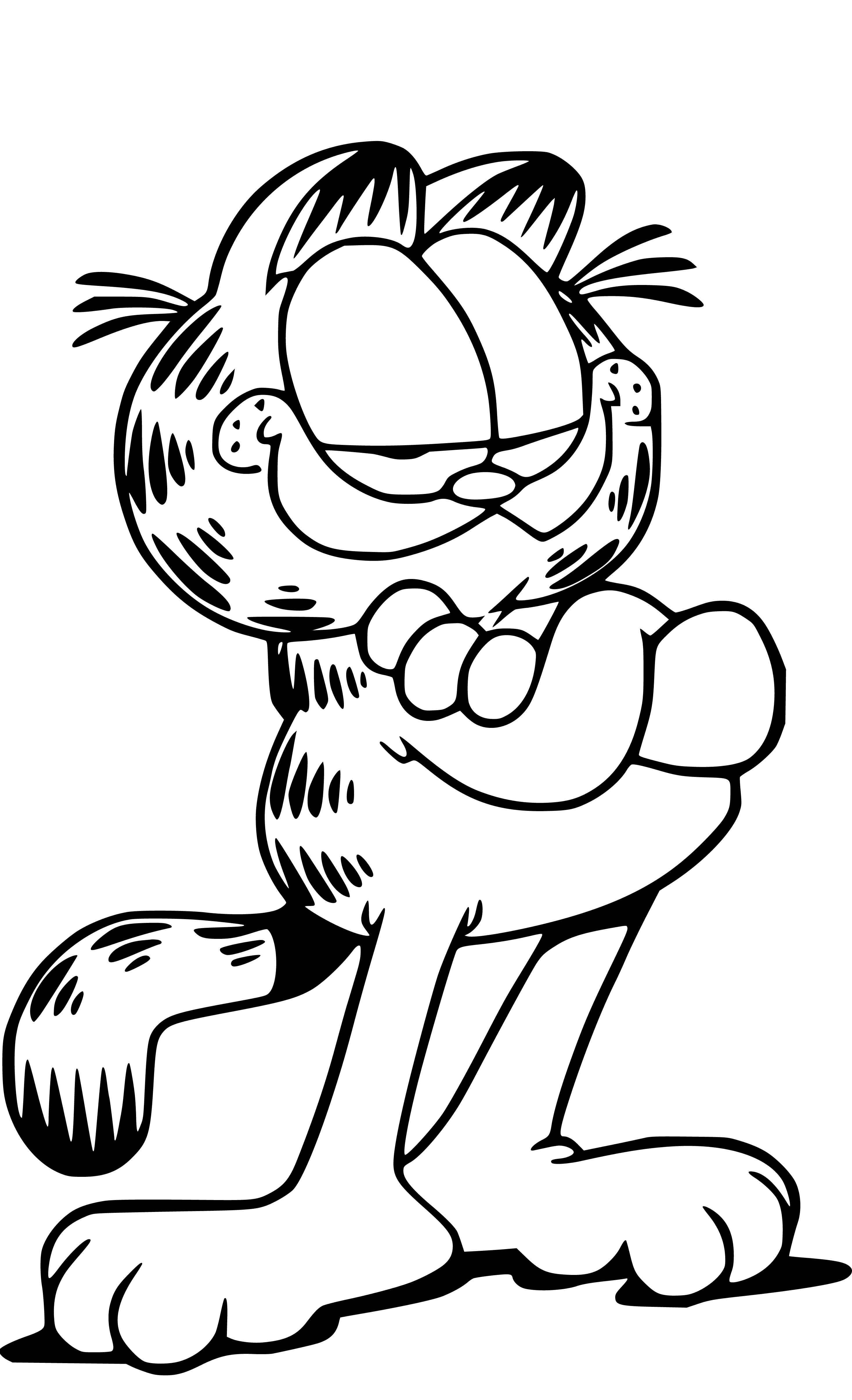 Simple Garfield Coloring Sheet - SheetalColor.com