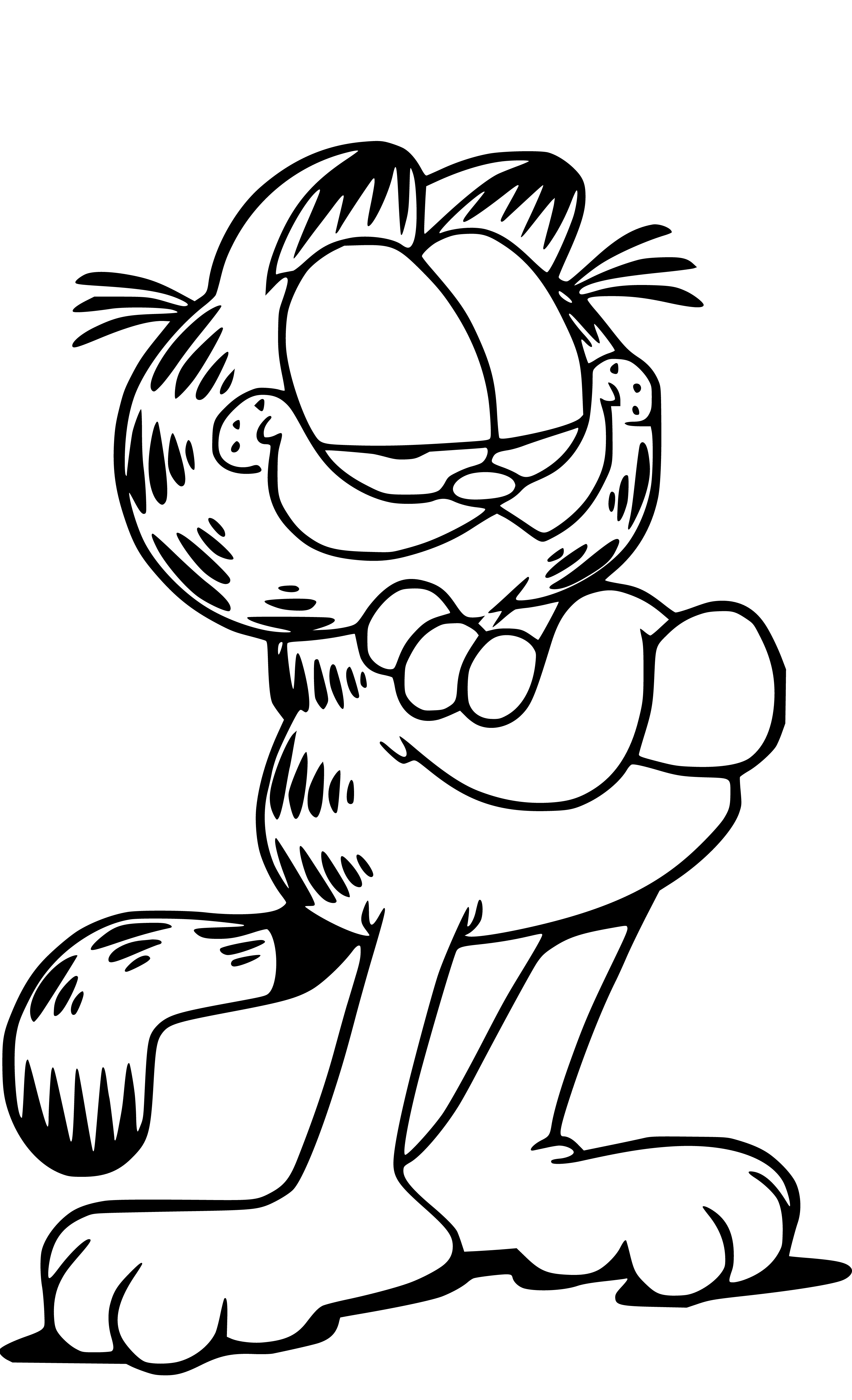 Printable Garfield Coloring Sheets Easy for Kids - Blank Outline ...