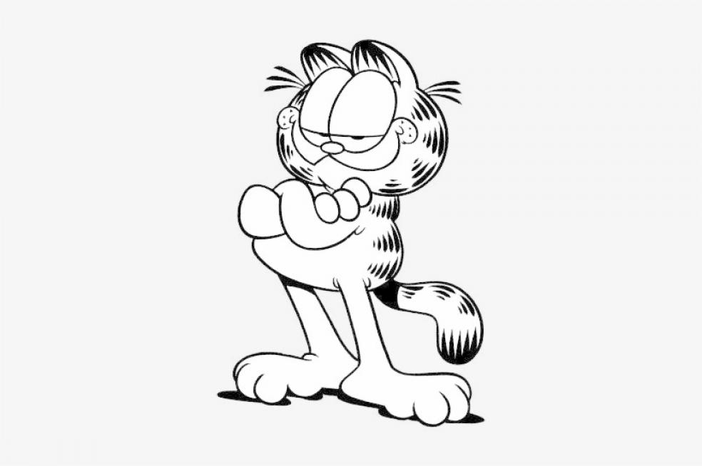 Printable Garfield Coloring Sheets Easy for Kids - Blank Outline ...