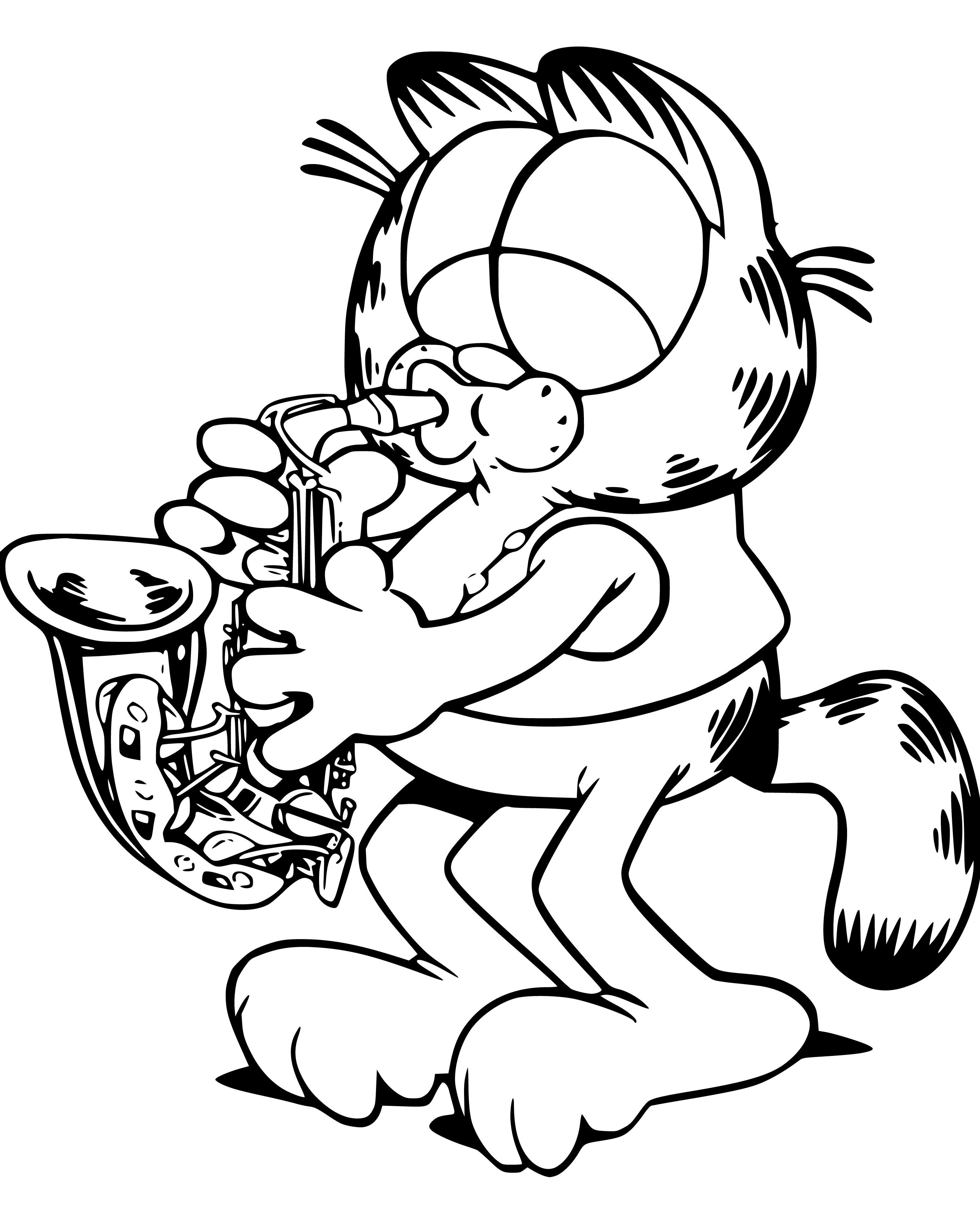 Garfield Music Coloring Page - SheetalColor.com