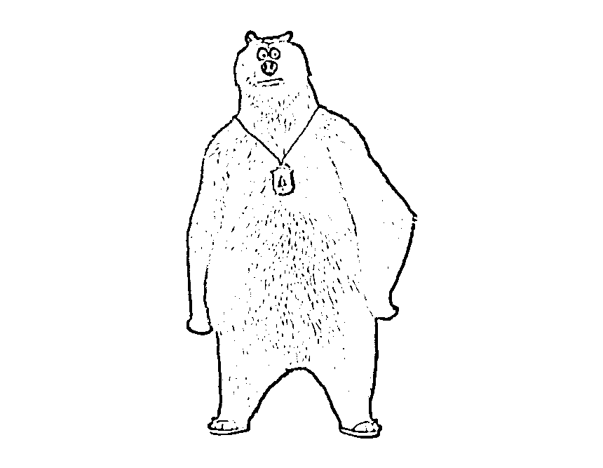 Grizzy Bear Coloring Page - SheetalColor.com