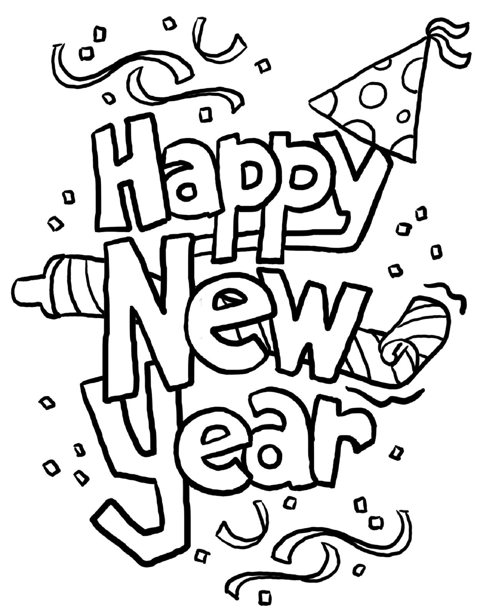 Happy New Year 2023 Coloring Page 4 - SheetalColor.com