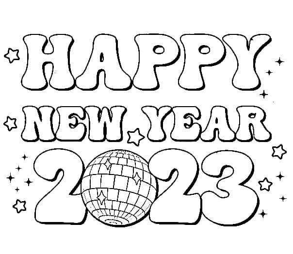 Happy New Year 2023 Coloring Page - SheetalColor.com