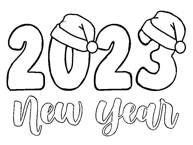 Printable New Year 2023 Coloring Page - SheetalColor.com
