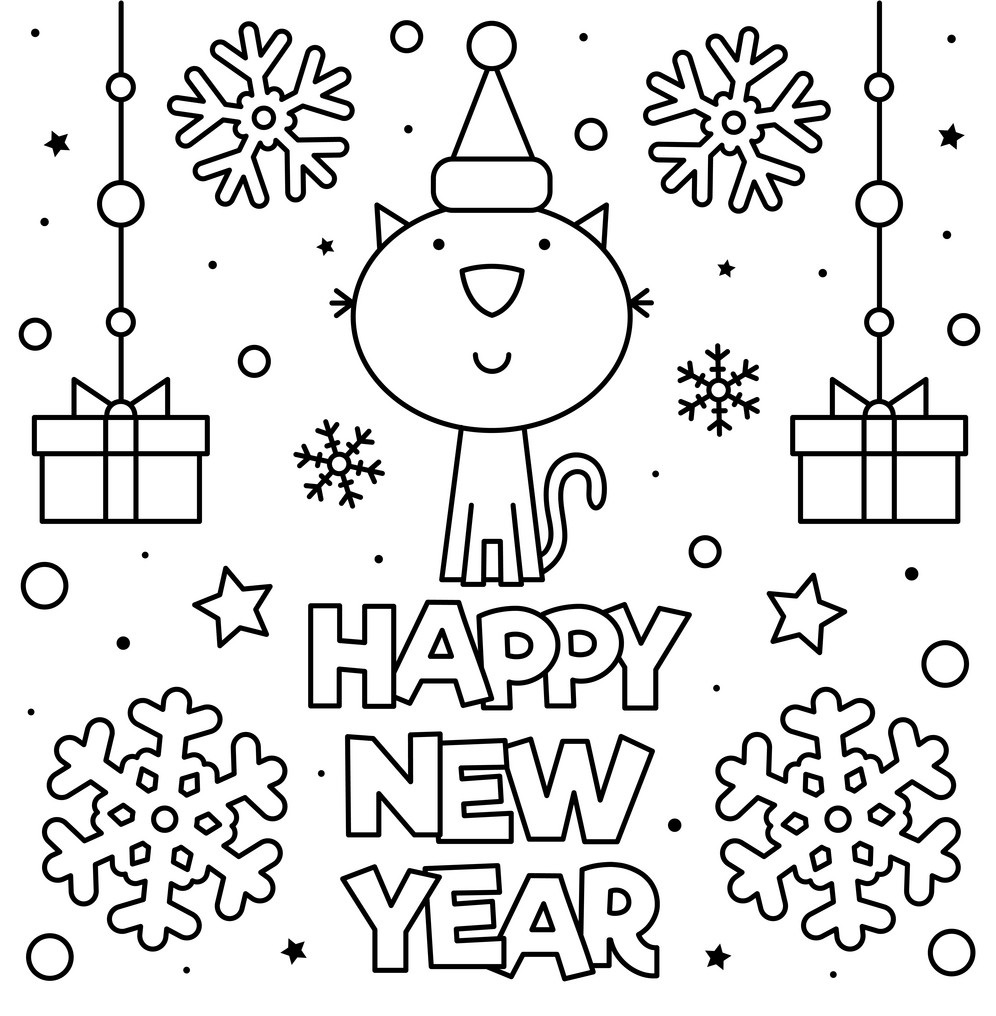 Happy New Year 2023 Coloring Page 7 - SheetalColor.com