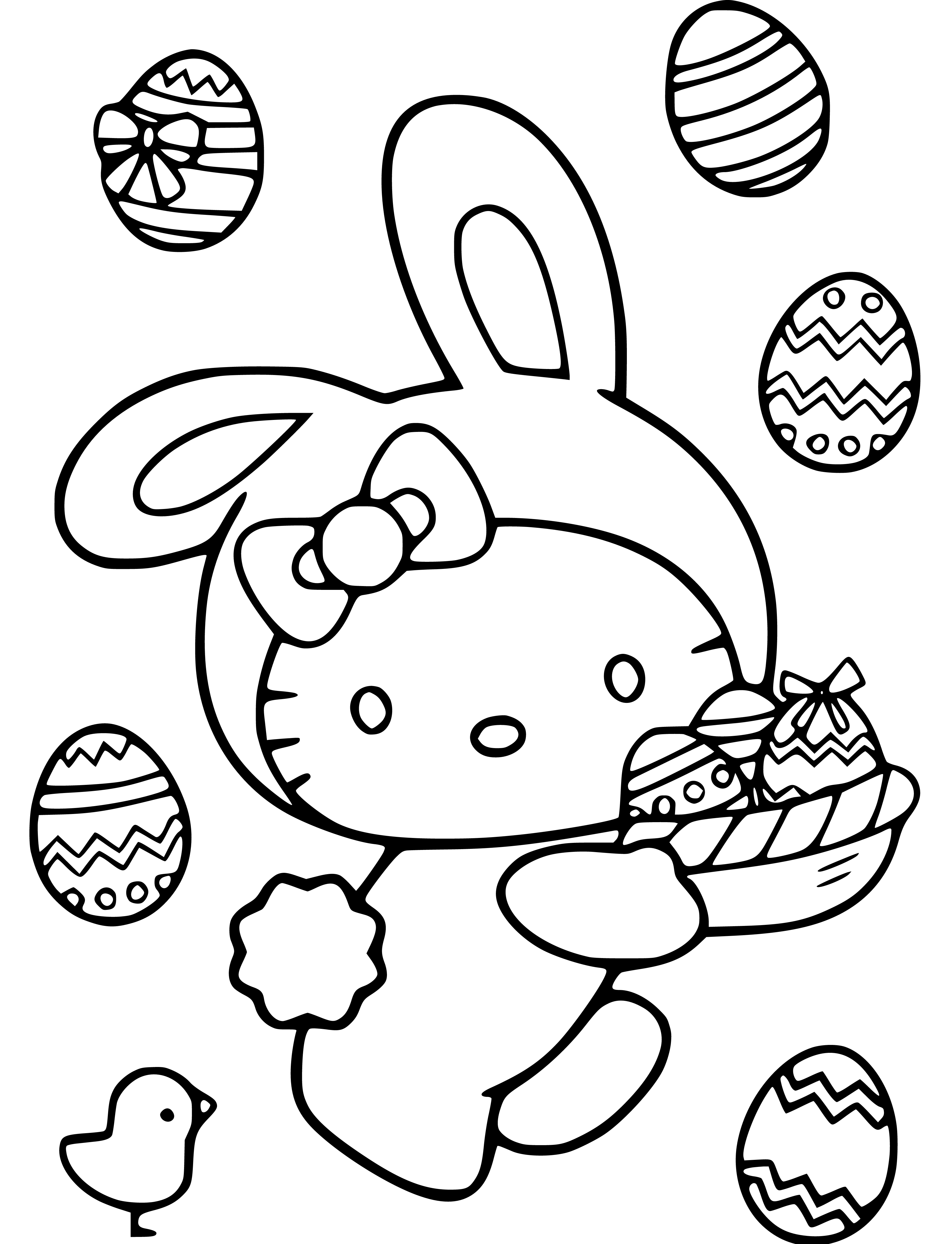 Hello Kitty Easter Eggs Coloring Pages - SheetalColor.com