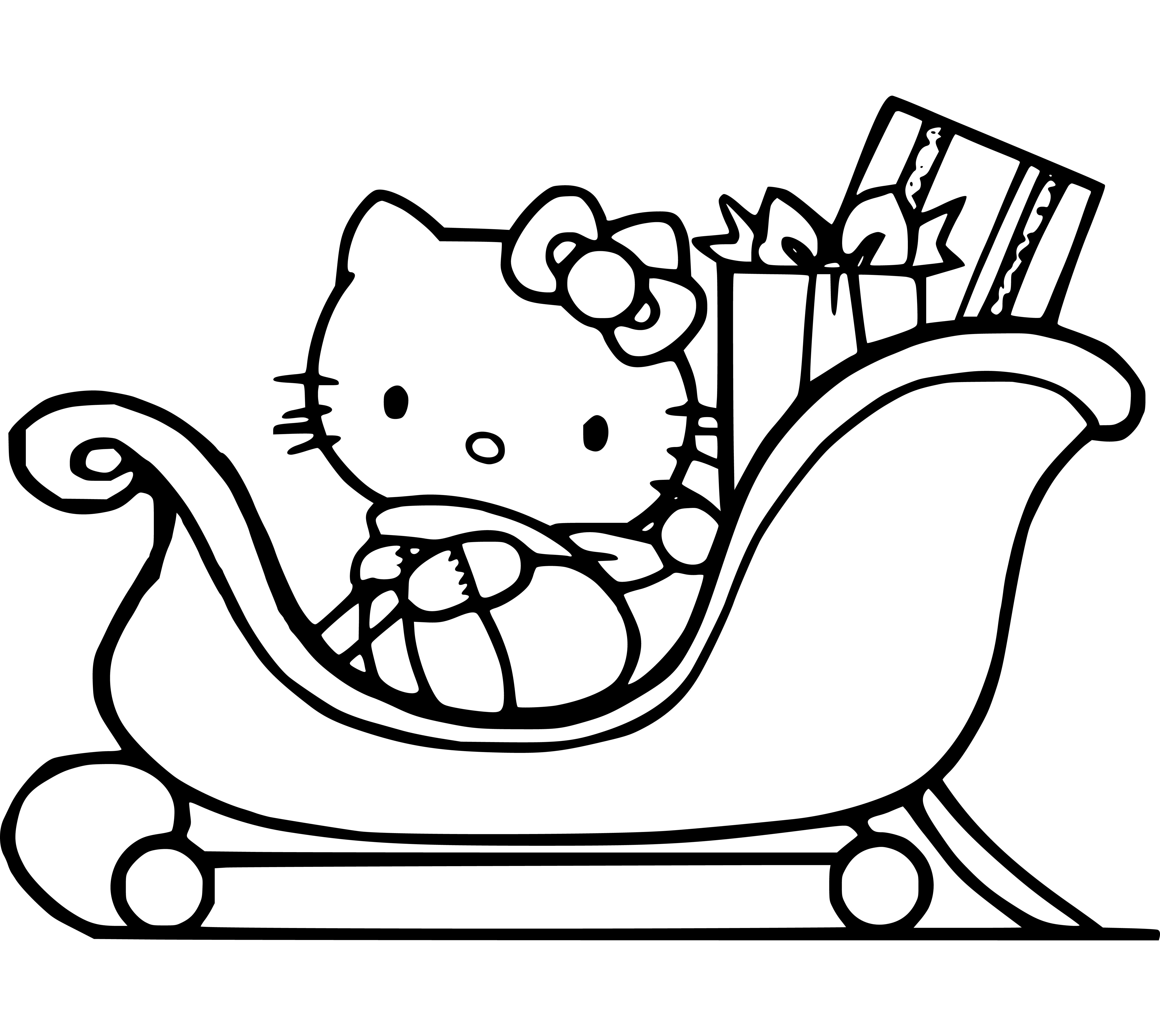 Hello Kitty Christmas Coloring Pages for Kids Printable - SheetalColor.com