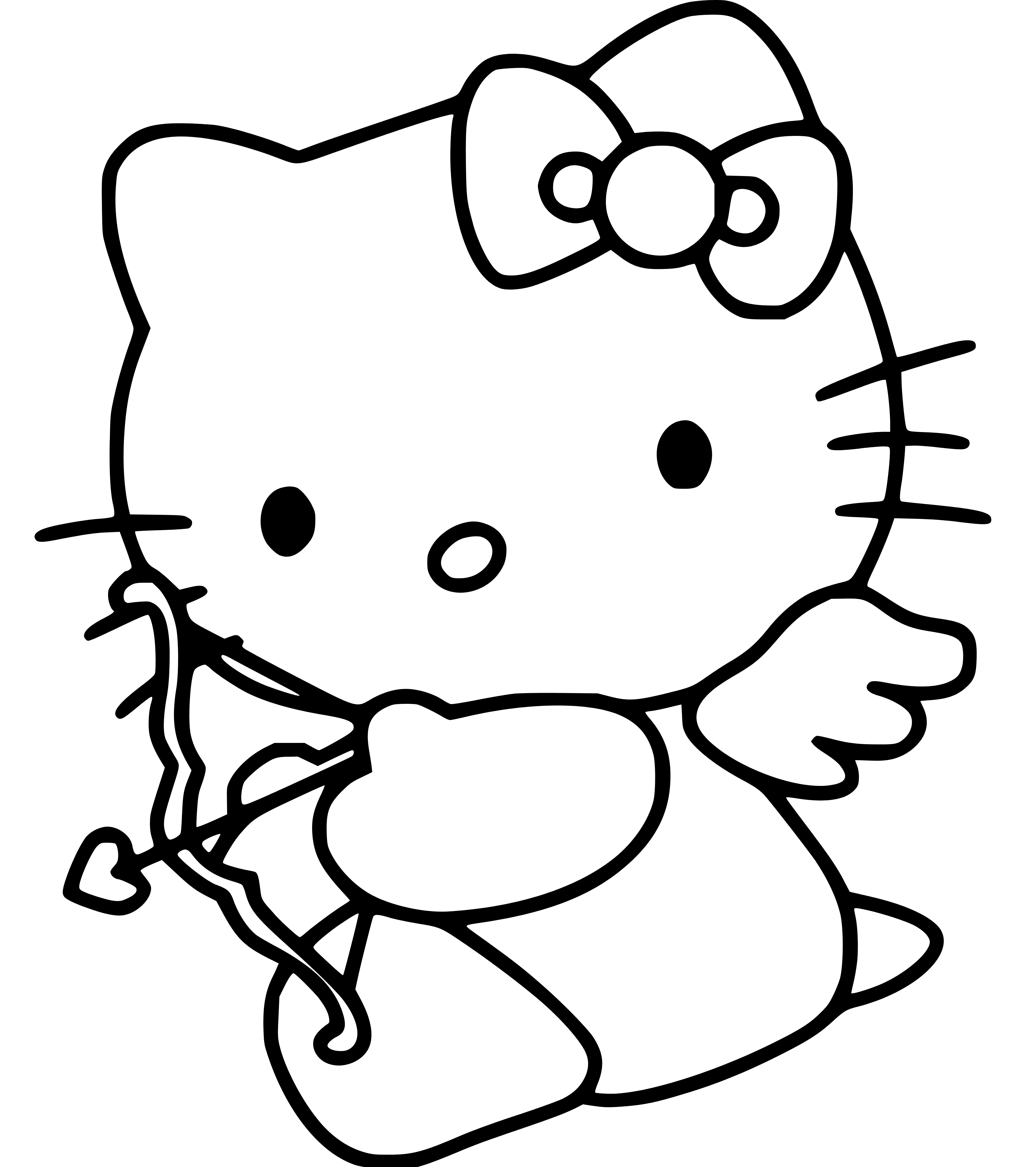 Hello Kitty Cupid Coloring Page Printable for Kids - SheetalColor.com