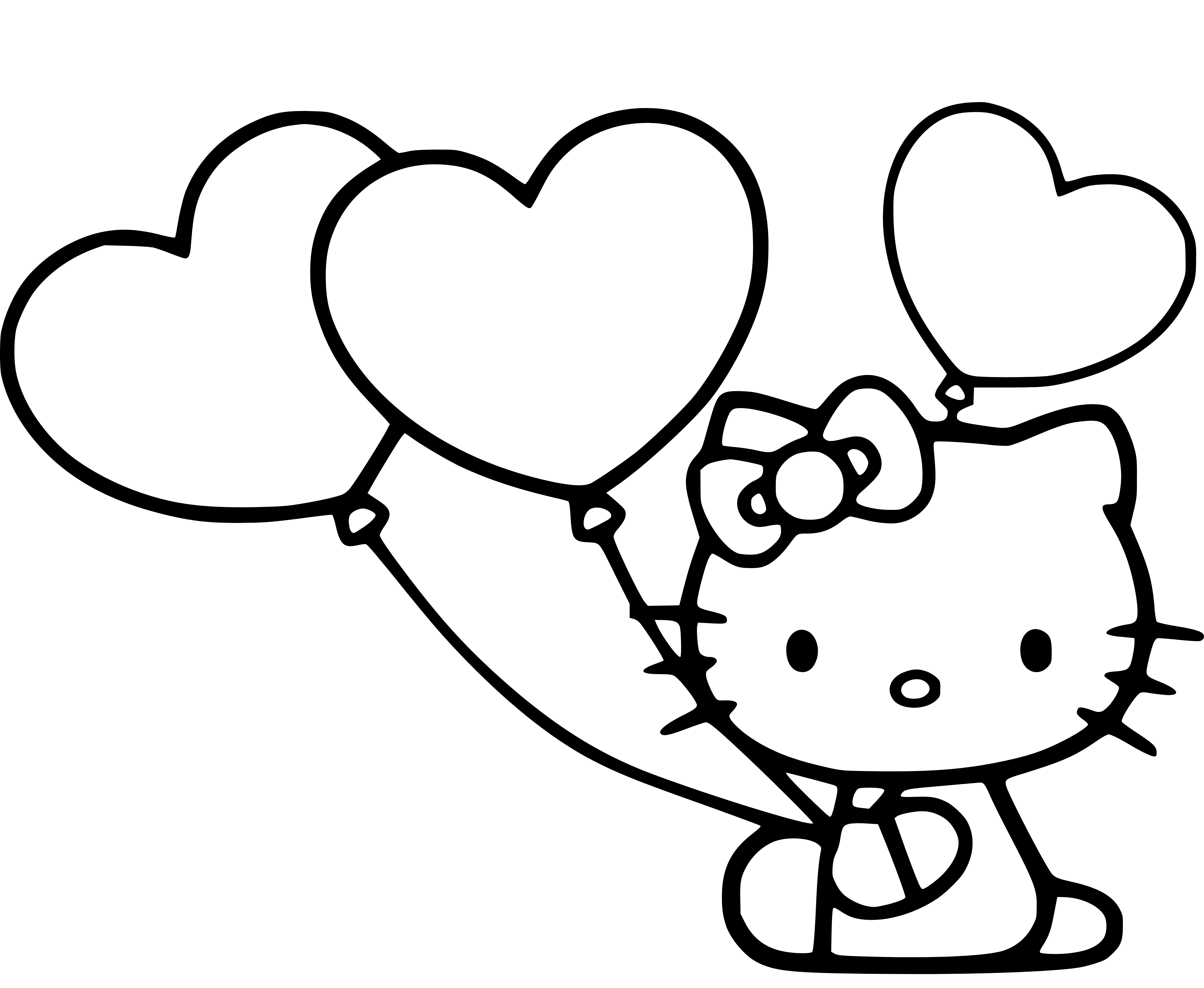 Printable Hello Kitty Coloring Sheets Easy for Kids - Blank Outline ...