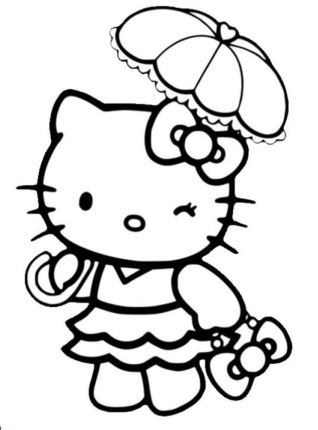 Printable Hello Kitty Coloring Sheets Easy for Kids - Blank Outline ...