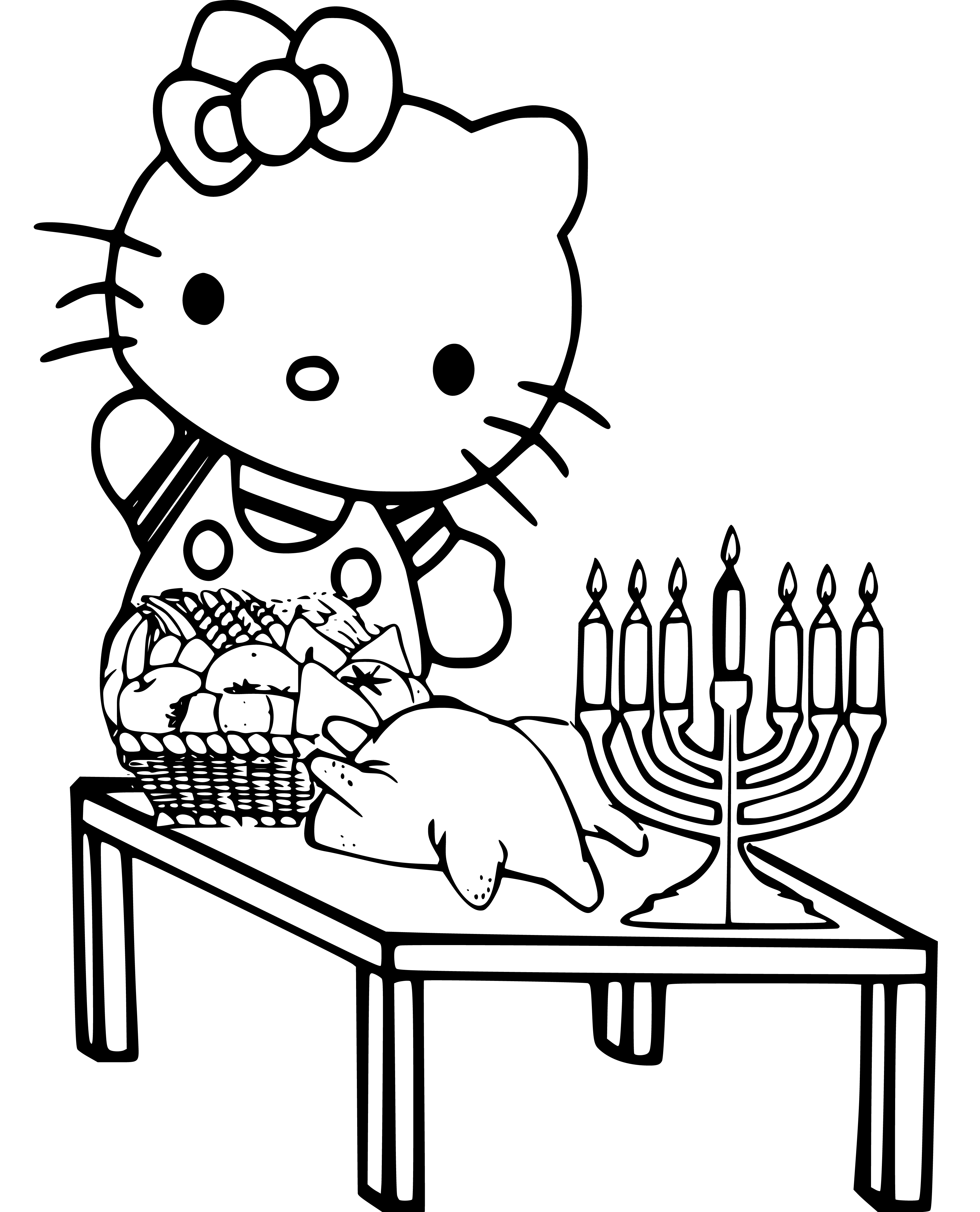 10 Fun Hello Kitty Thanksgiving Coloring Pages to Color