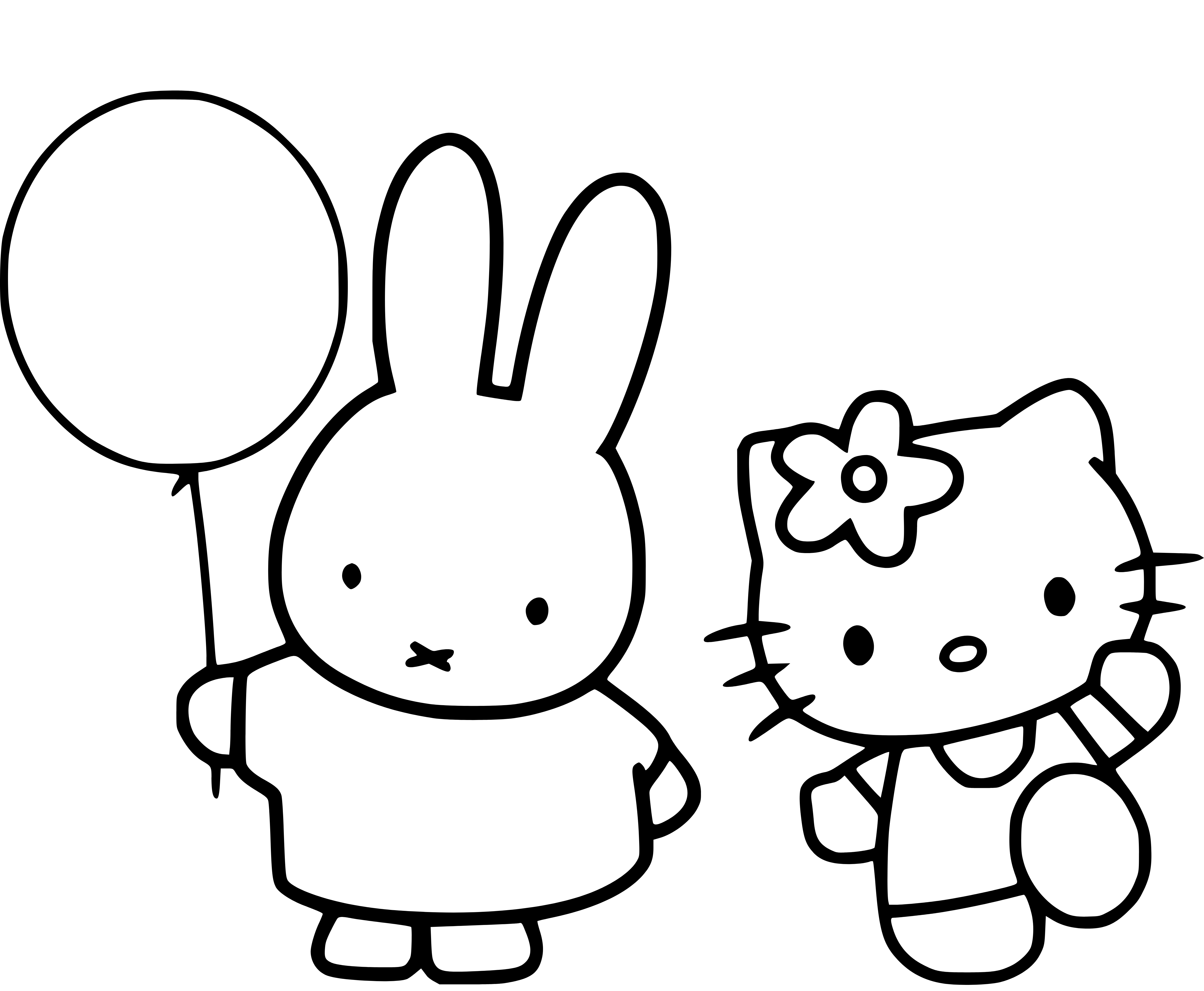 Hello Kitty and a Bunny  Coloring Page for Kids - SheetalColor.com