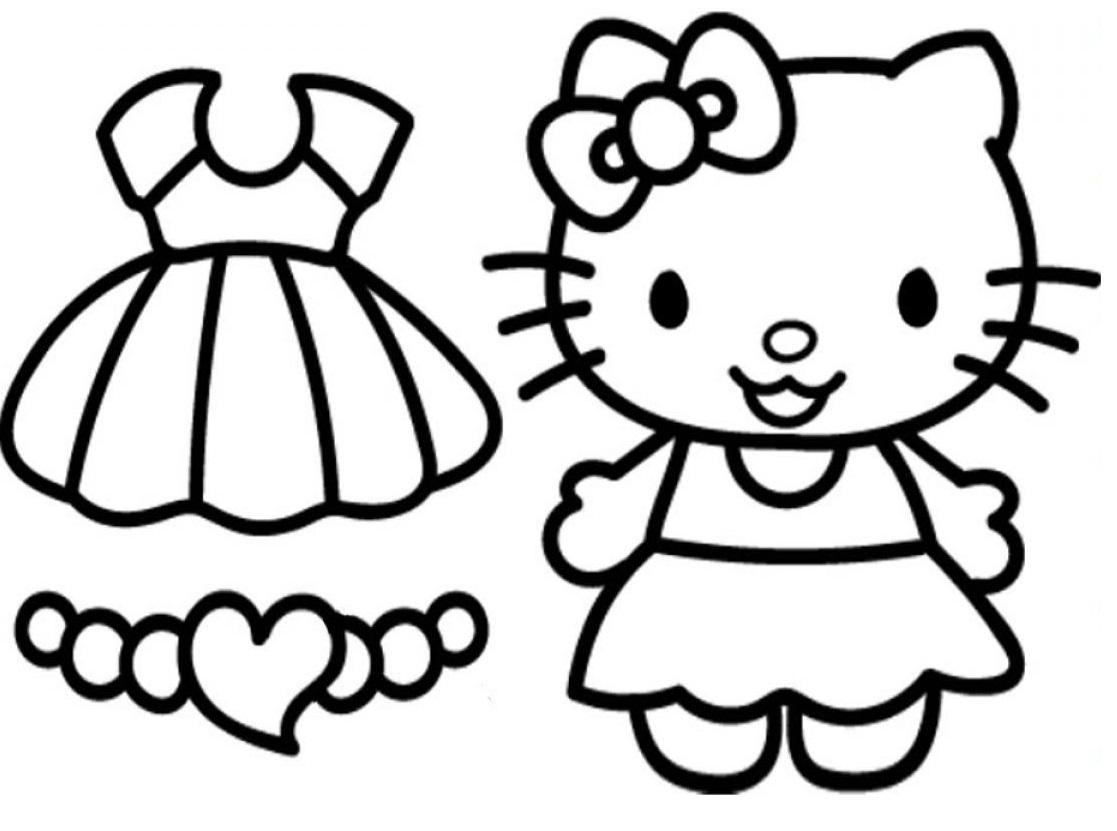 Hello Kitty Dressing Game Coloring Sheets - SheetalColor.com