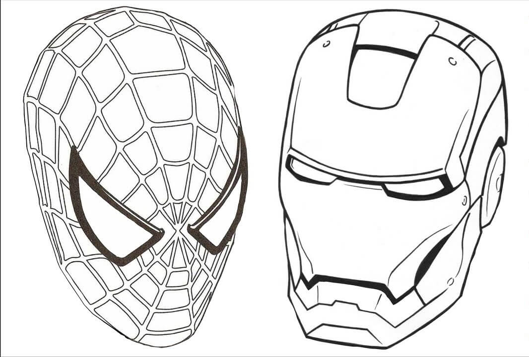 Spiderman and Ironman mask - SheetalColor.com