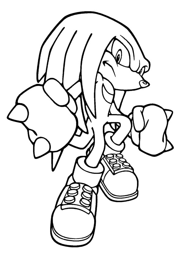 printable The Knuckles The Echidna Coloring Picture - SheetalColor.com