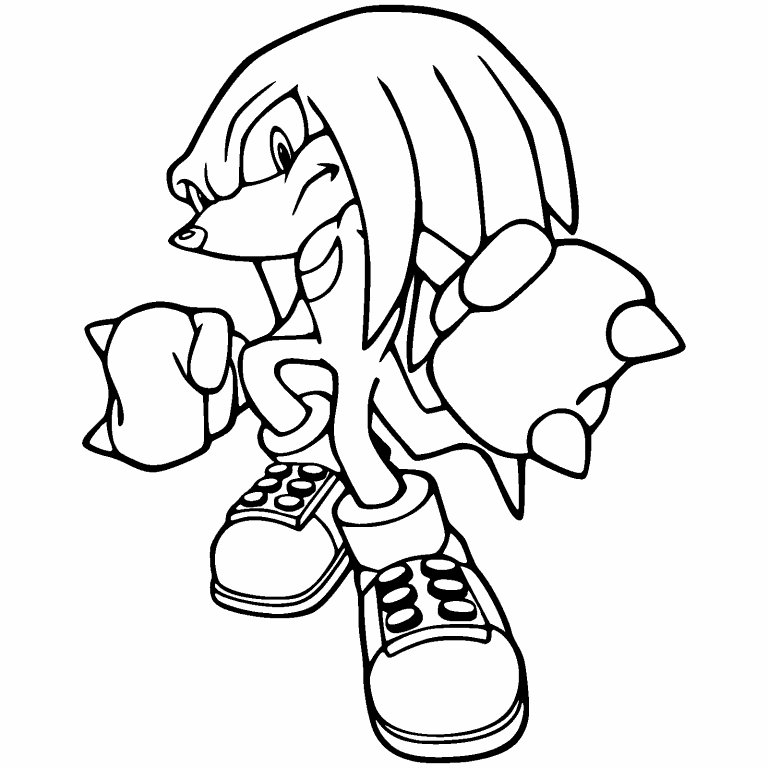 Knuckles the Echidna coloring page - SheetalColor.com