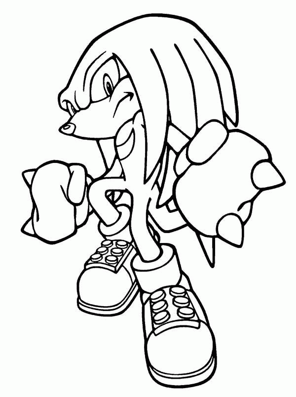 Sonic Coloring Pages Knuckles - SheetalColor.com