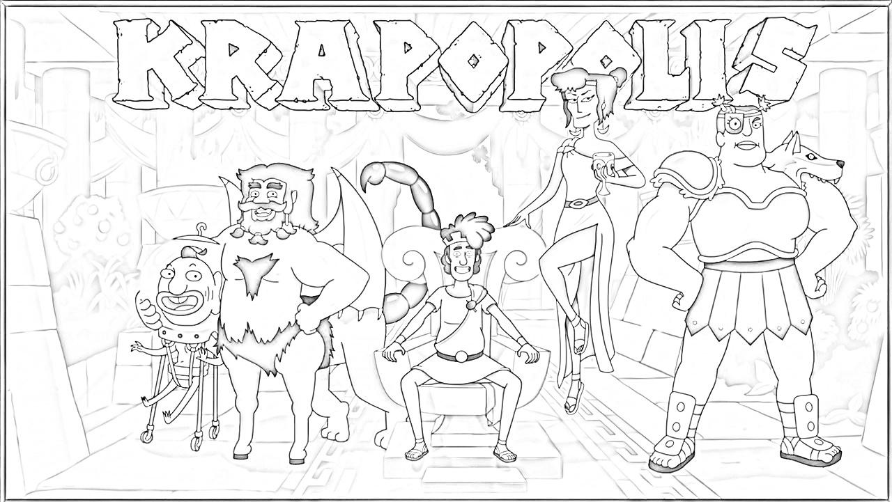 Krapopolis Tyranis' Family Coloring Page for free - SheetalColor.com