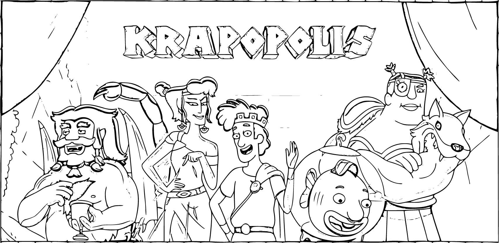 Krapopolis: King Tyranis' Family Coloring Page - SheetalColor.com