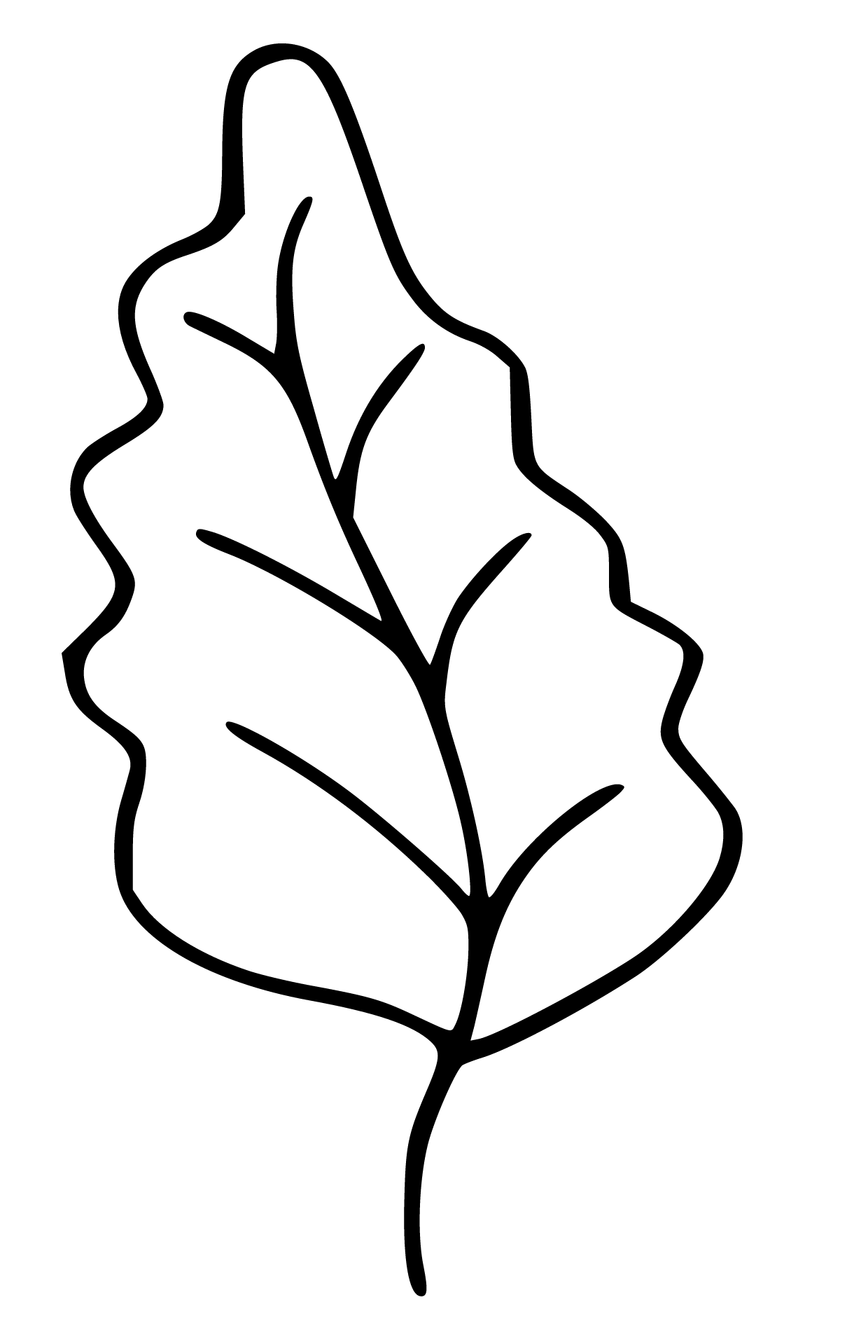 Leaf black and white coloring sheet - SheetalColor.com