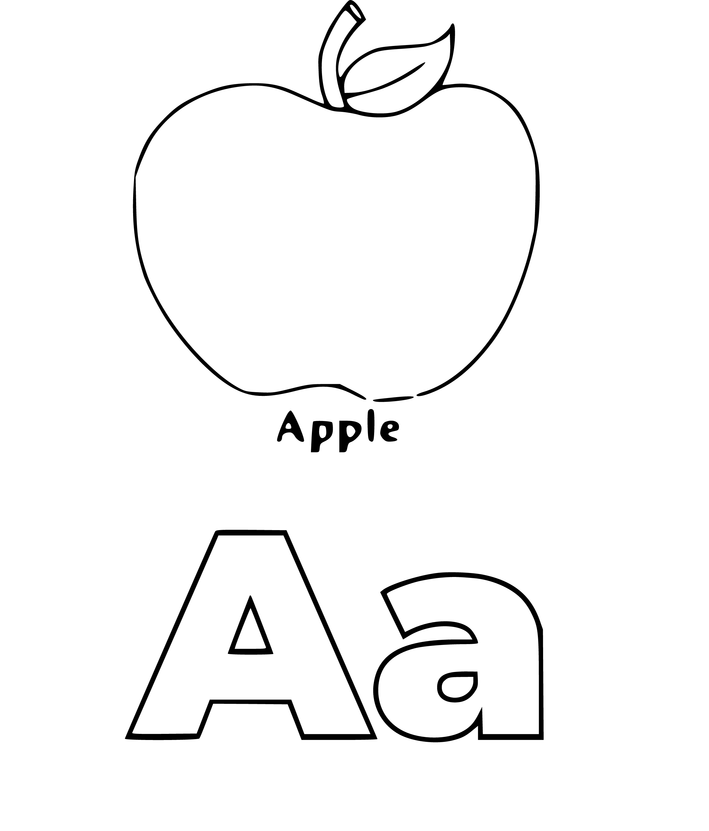 Letter A Coloring Page (uppercase and lowercase) - SheetalColor.com