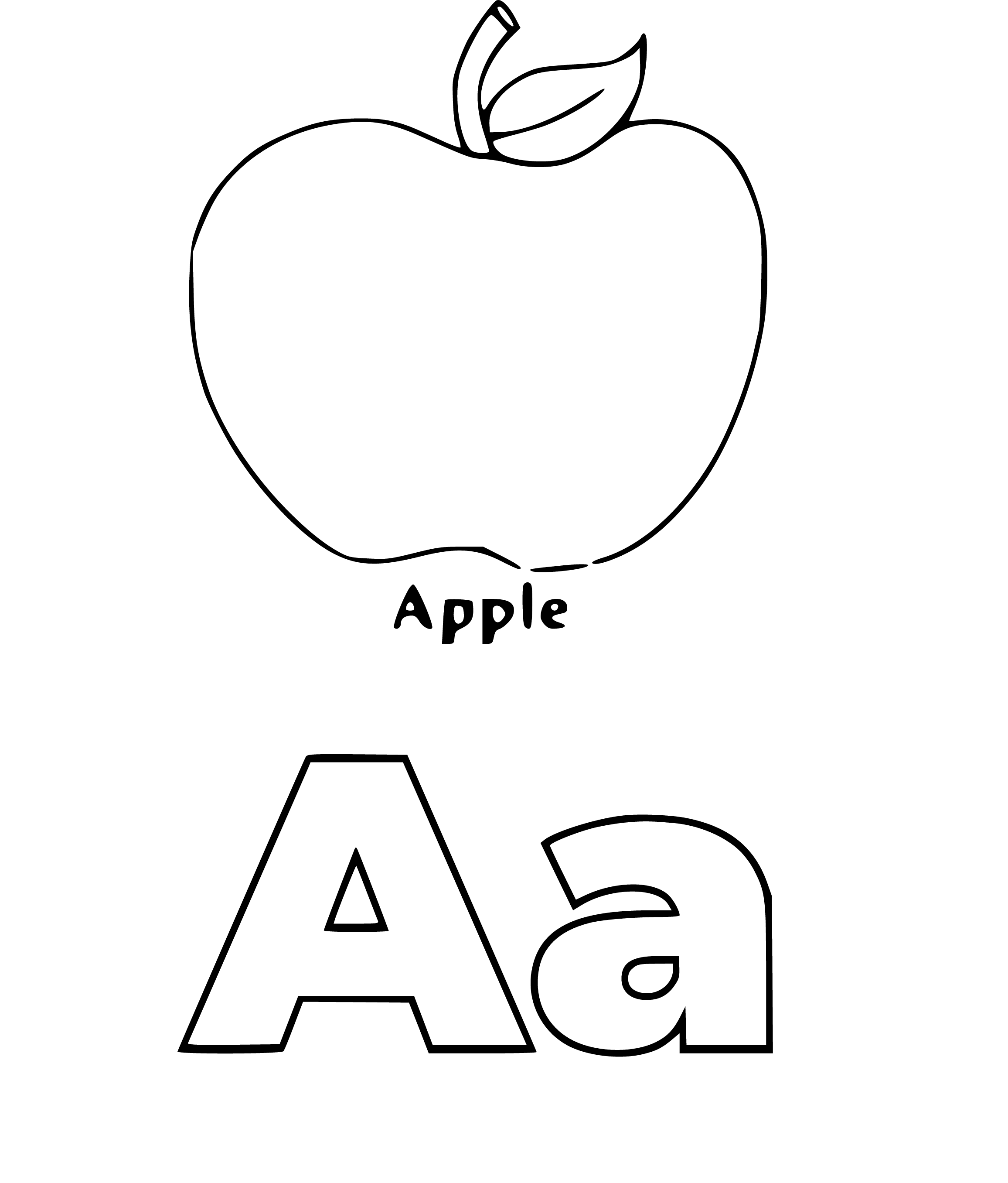 Printable Letter A Coloring Sheets Easy for Kids - Blank Outline ...