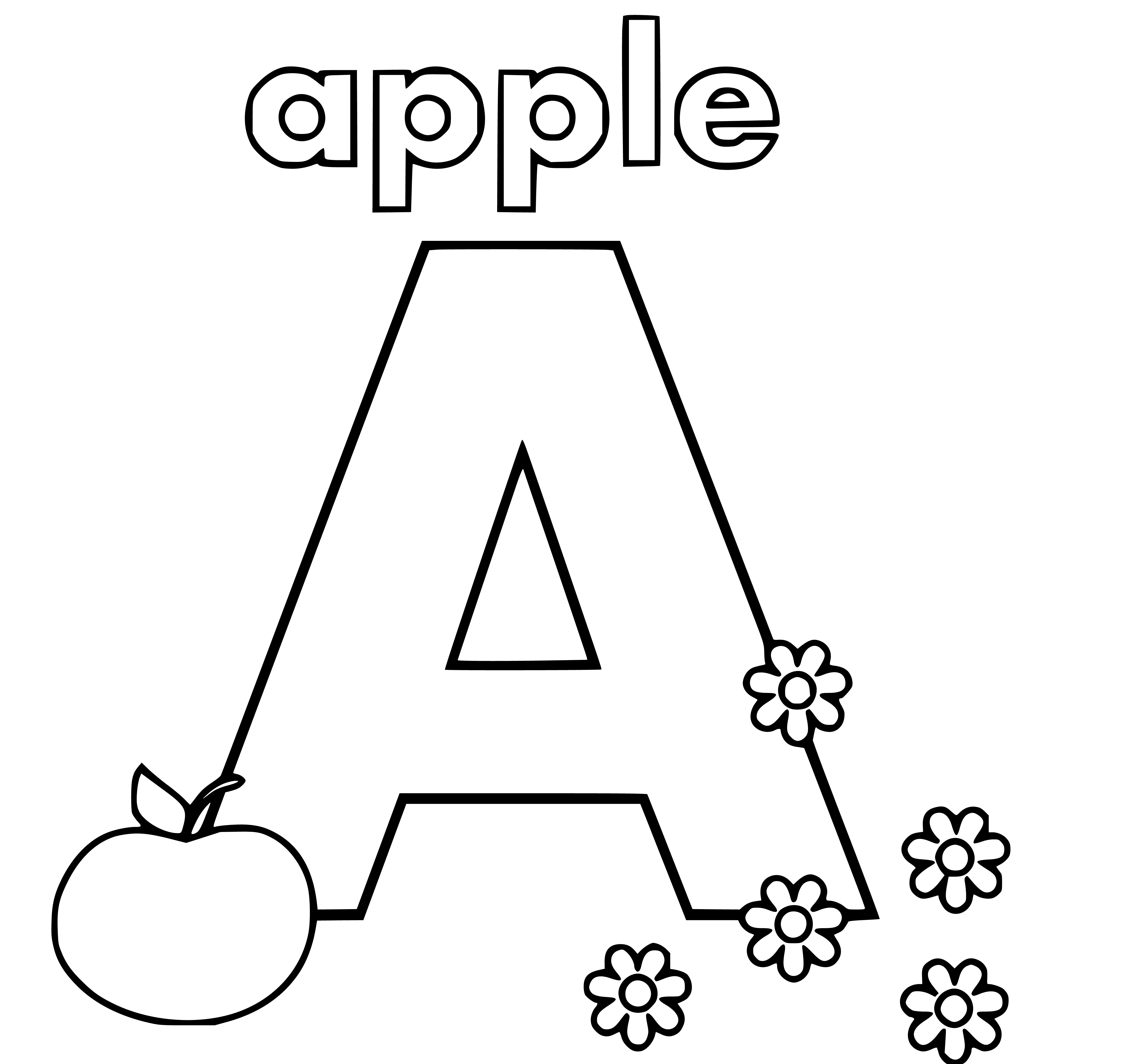 Printable Letter A Coloring Sheets Easy for Kids - Blank Outline ...