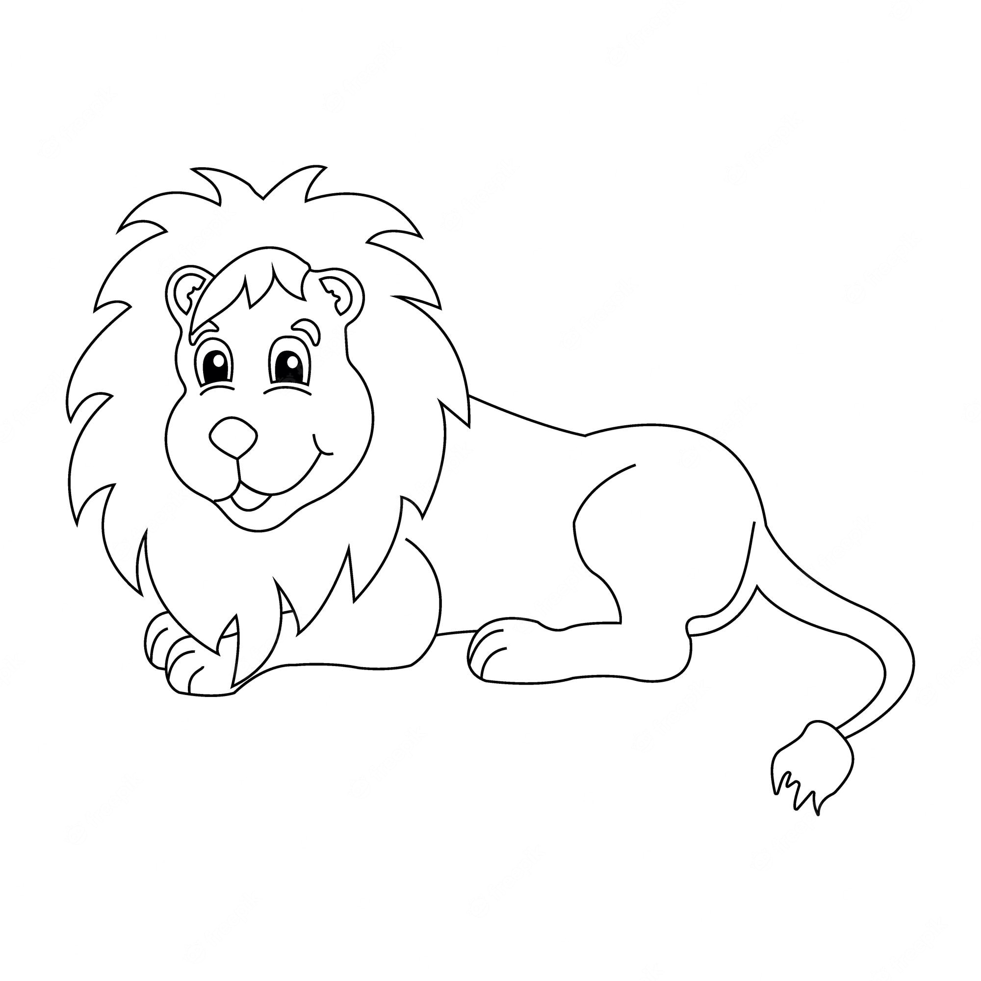 Lion character for kid coloring book - SheetalColor.com