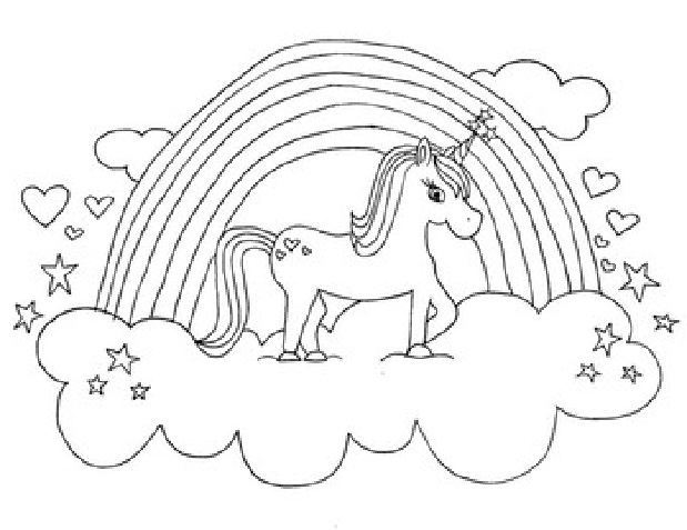 Magical Unicorn Coloring Page 1