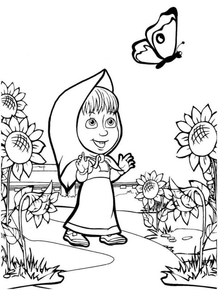 Masha (Masha and the Bear) coloring page - SheetalColor.com