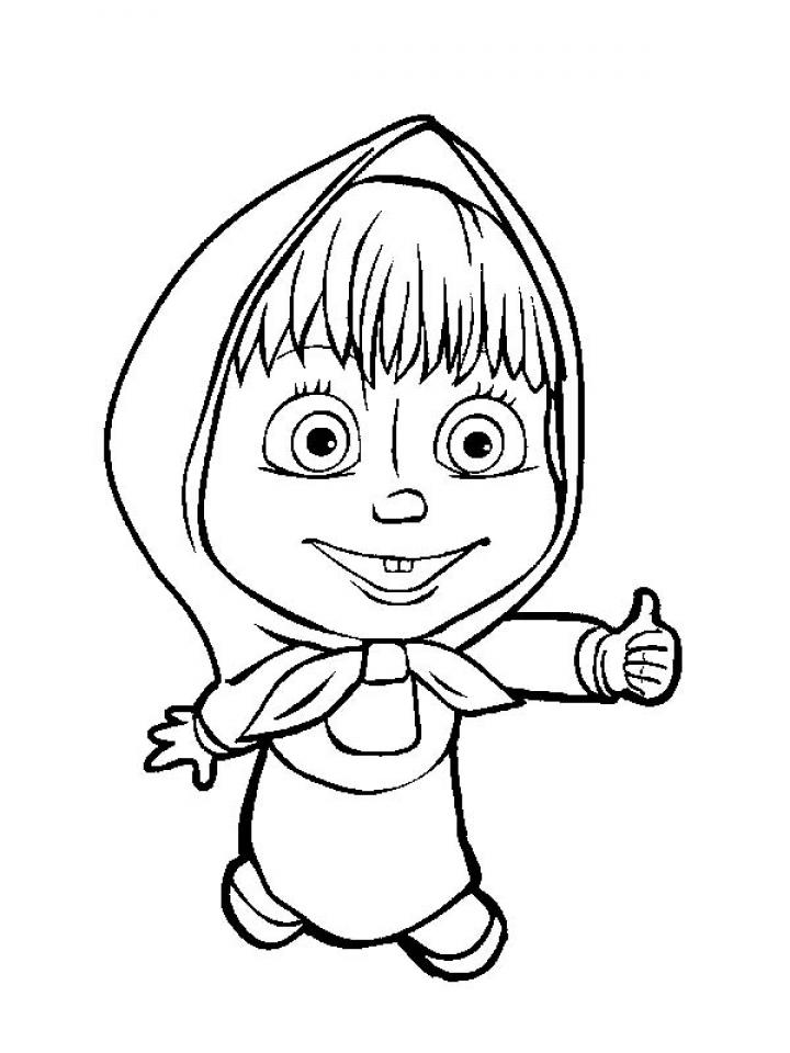 Printable Masha and the Bear Coloring Sheets Easy for Kids - Blank ...