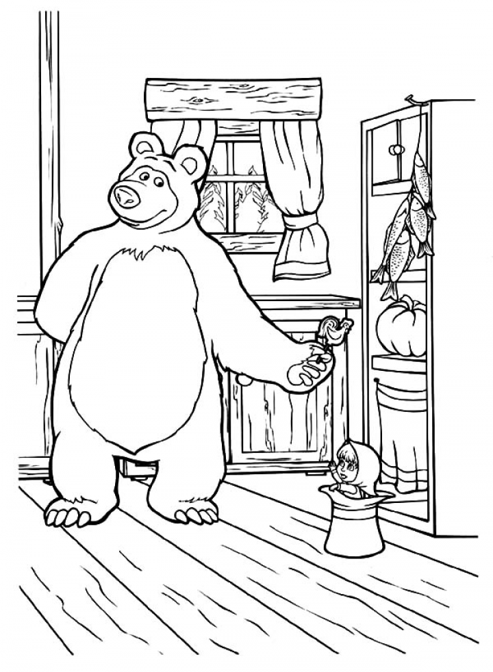 Masha And The Bear coloring sheets - SheetalColor.com