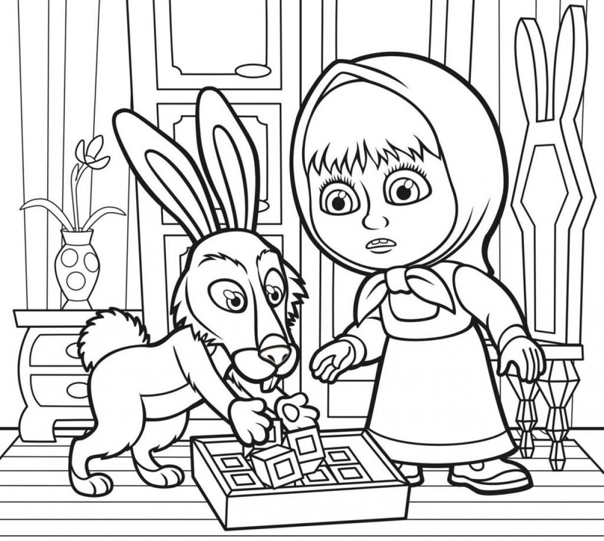 Coloring Pages Masha and the Bear - SheetalColor.com