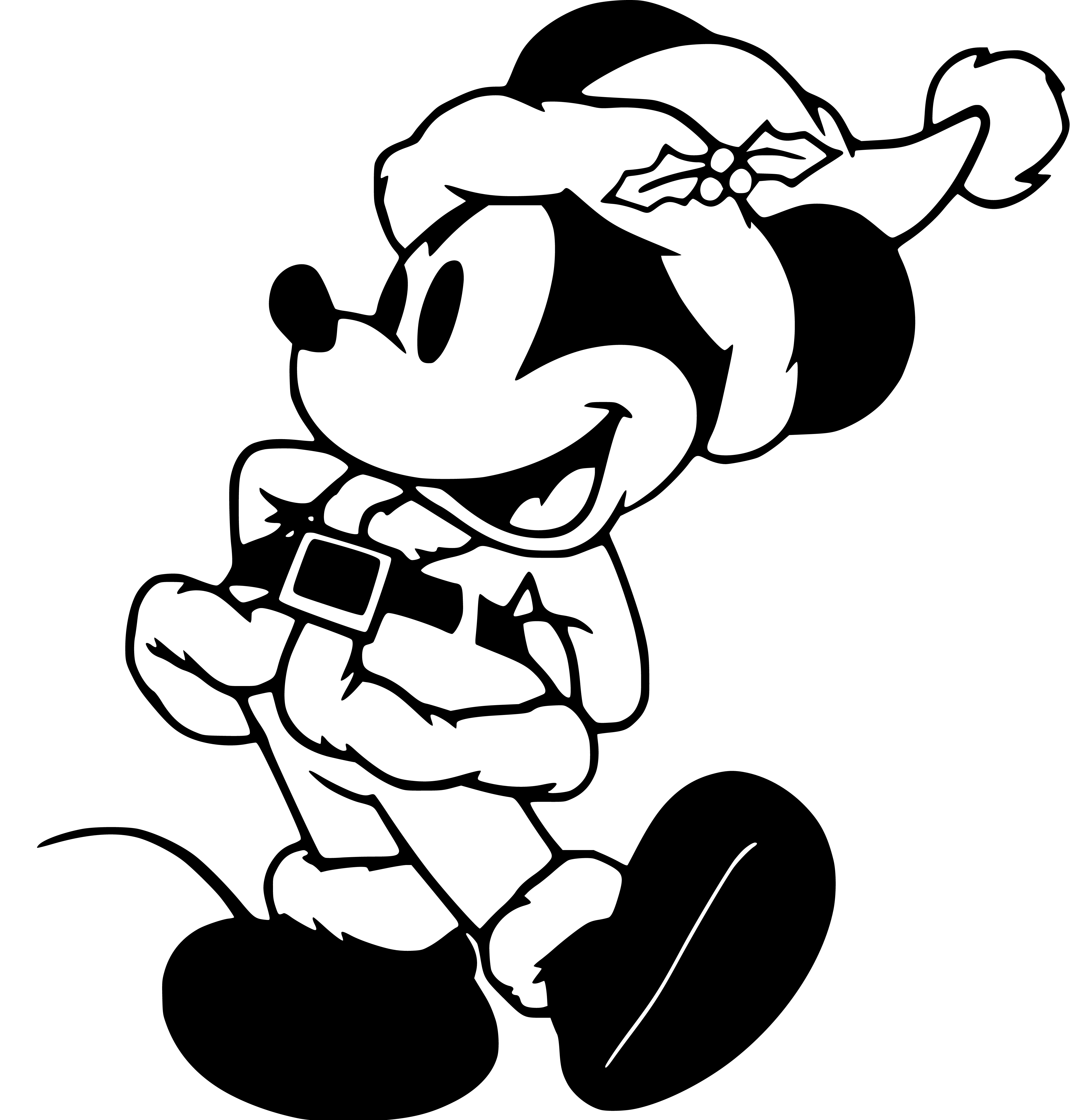 Mickey Mouse as Santa Claus Coloring Pages for Kids - SheetalColor.com