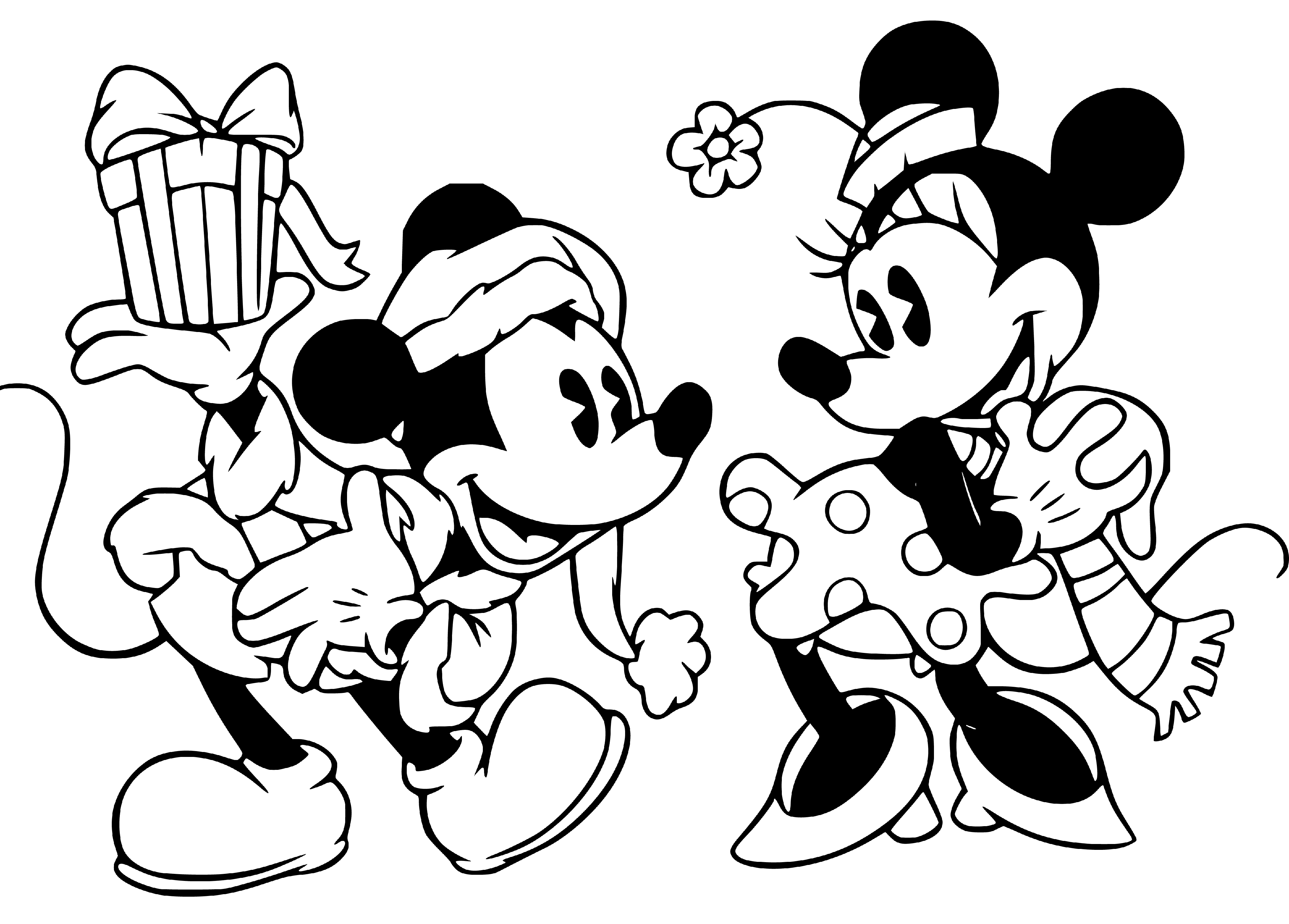 Mickey and Minnie Mouse Coloring Page for Kids Printable - SheetalColor.com