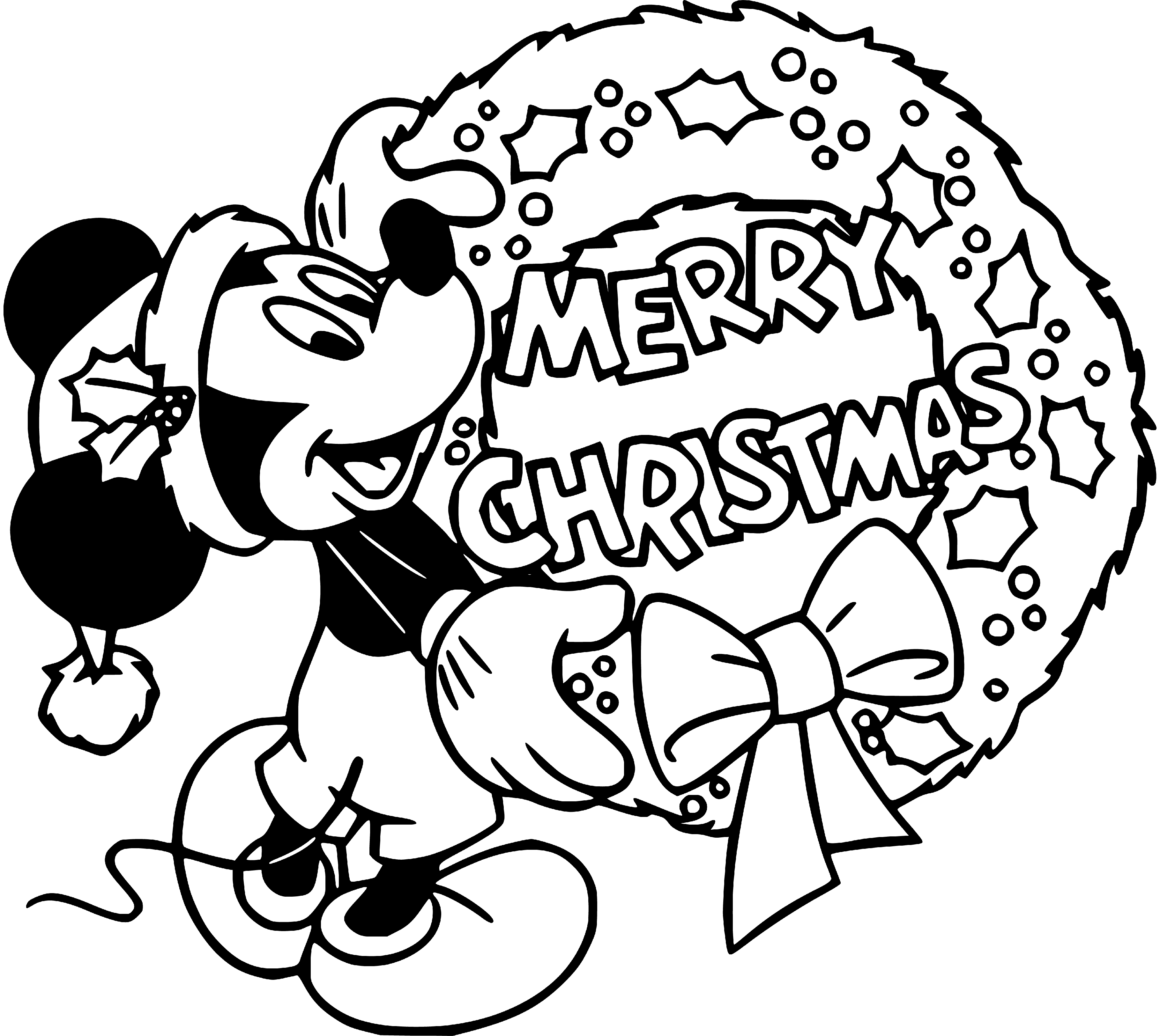 Mickey Mouse Merry Christmas Coloring Sheets for Kids Printable - SheetalColor.com