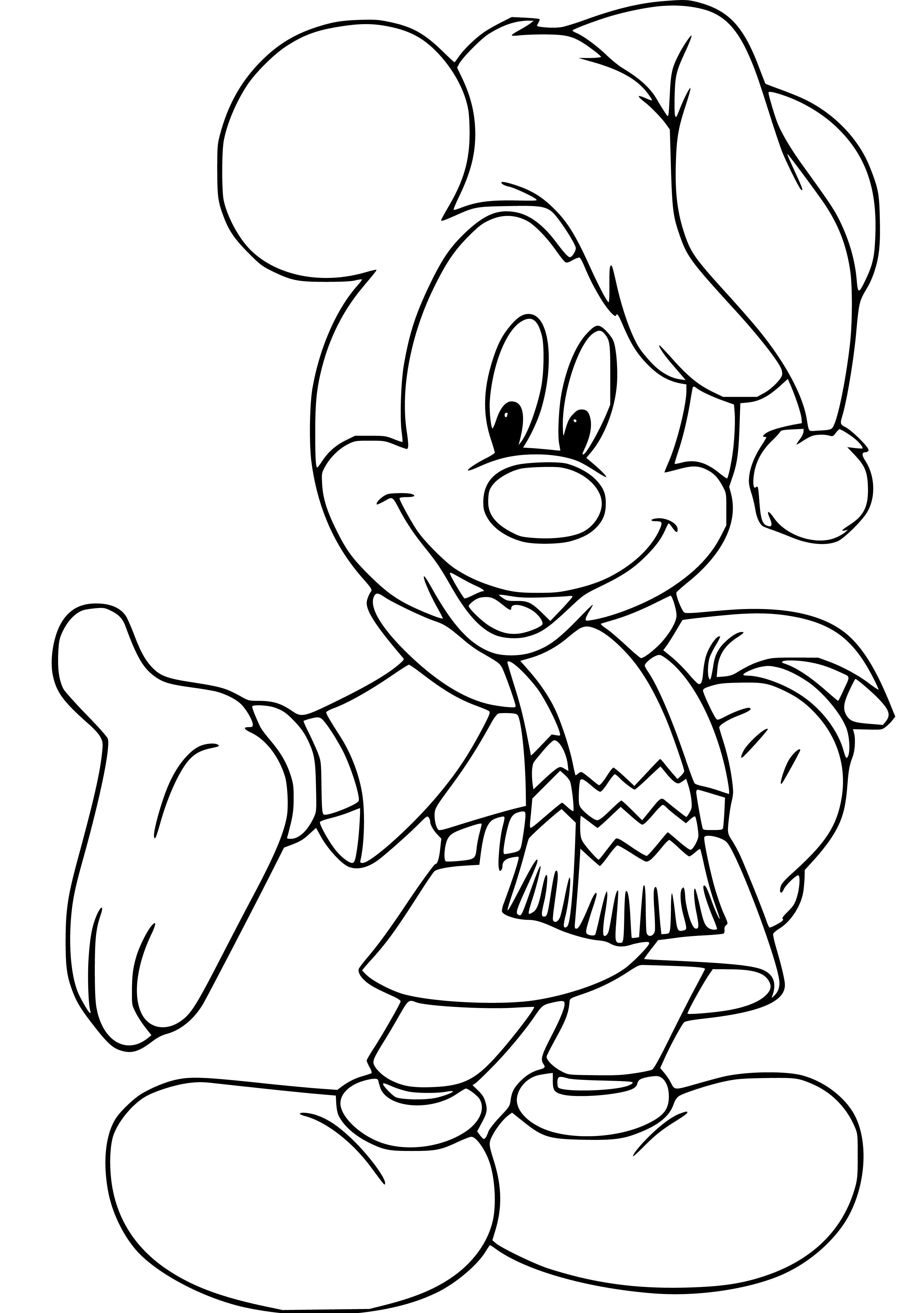 Mickey Mouse Christmas Coloring Page - SheetalColor.com