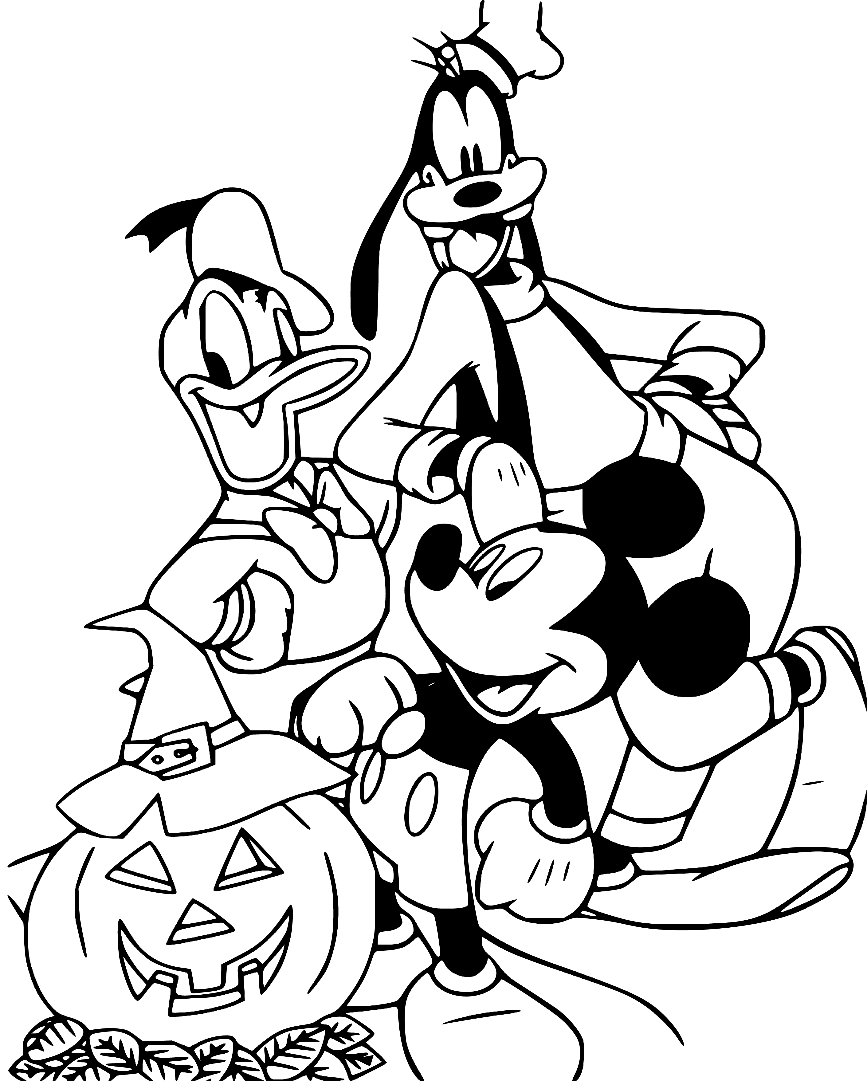 Disney Mickey Mouse Coloring Page (Halloween) - SheetalColor.com