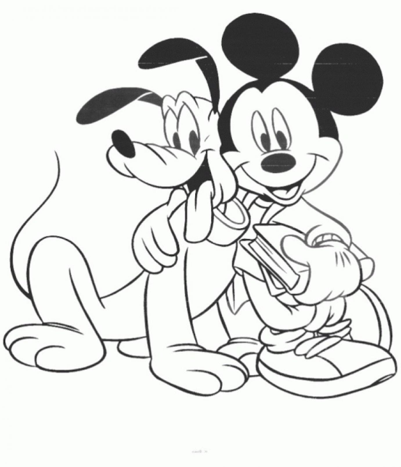 Mickey Mouse and Pluto Coloring Pages - SheetalColor.com