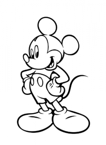 Mickey Mouse Coloring Pages Simple Drawing - SheetalColor.com