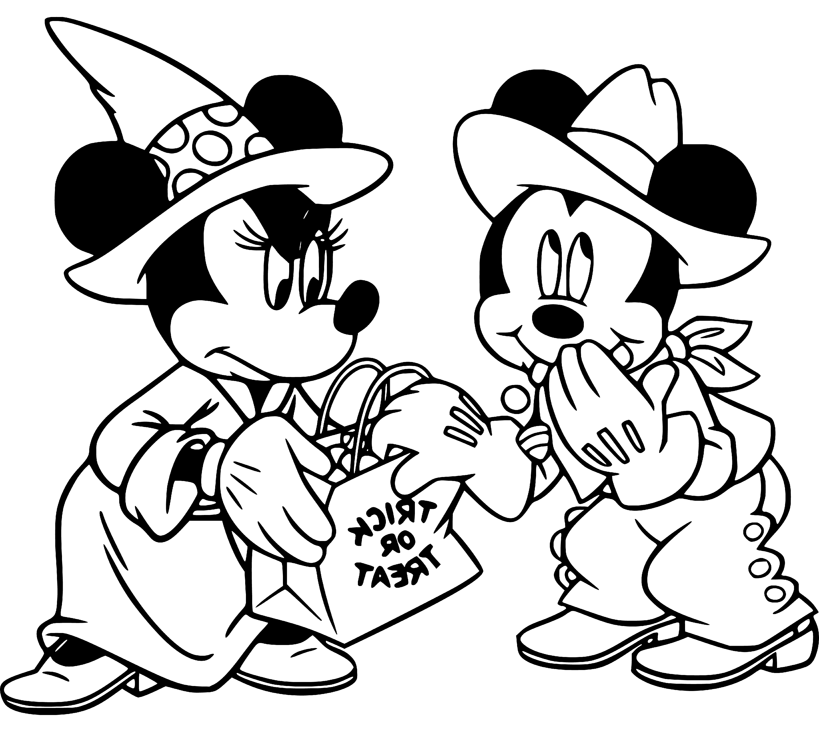 Mickey and Minnie  (Disney) Coloring Sheet - SheetalColor.com