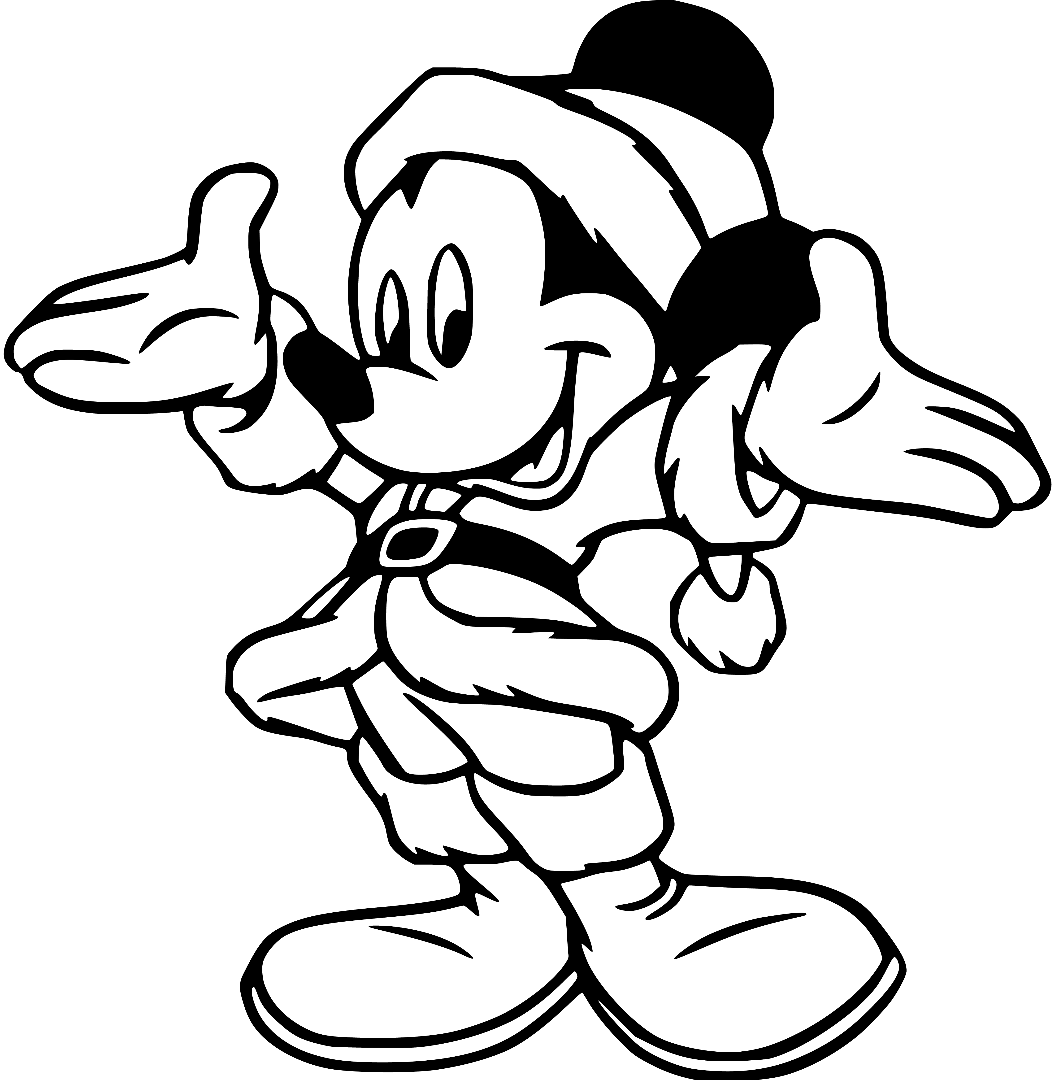 Mickey Mouse as Santa Coloring Page - SheetalColor.com