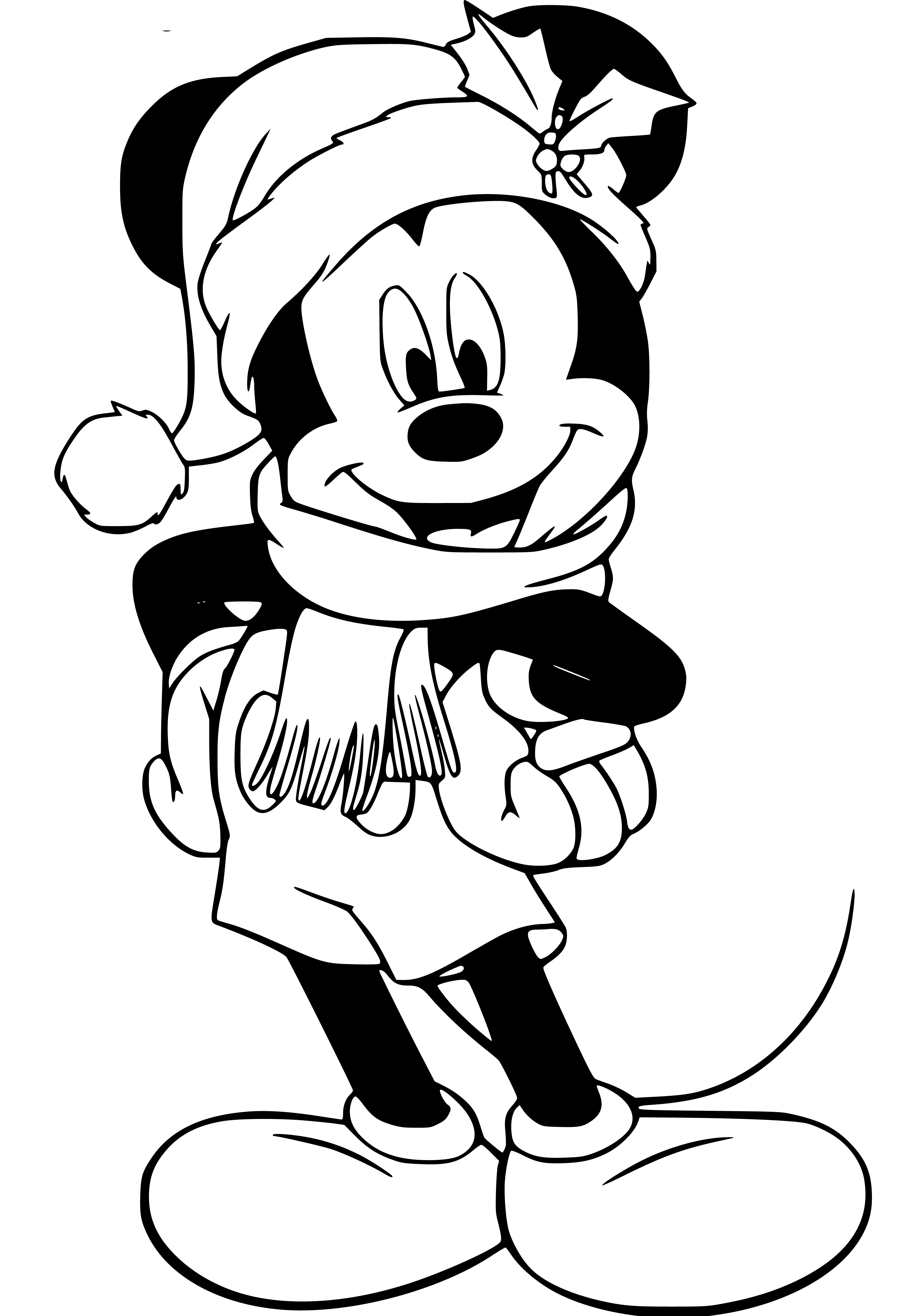Mickey in Winter Coloring Page 4 kids - SheetalColor.com