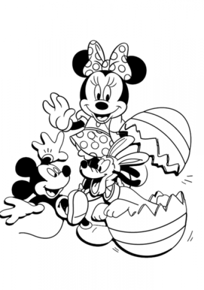 Mickey and Minnie Mouse Family Coloring Page - SheetalColor.com