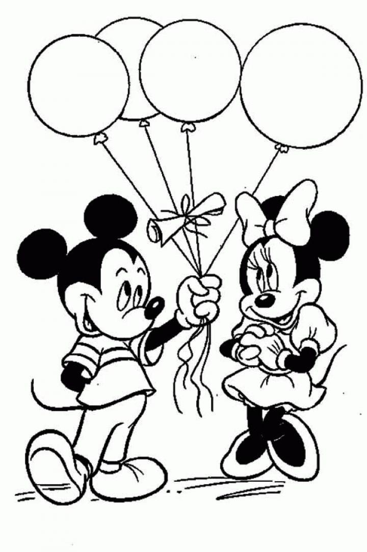 Minnie And Mickey coloring sheet - SheetalColor.com