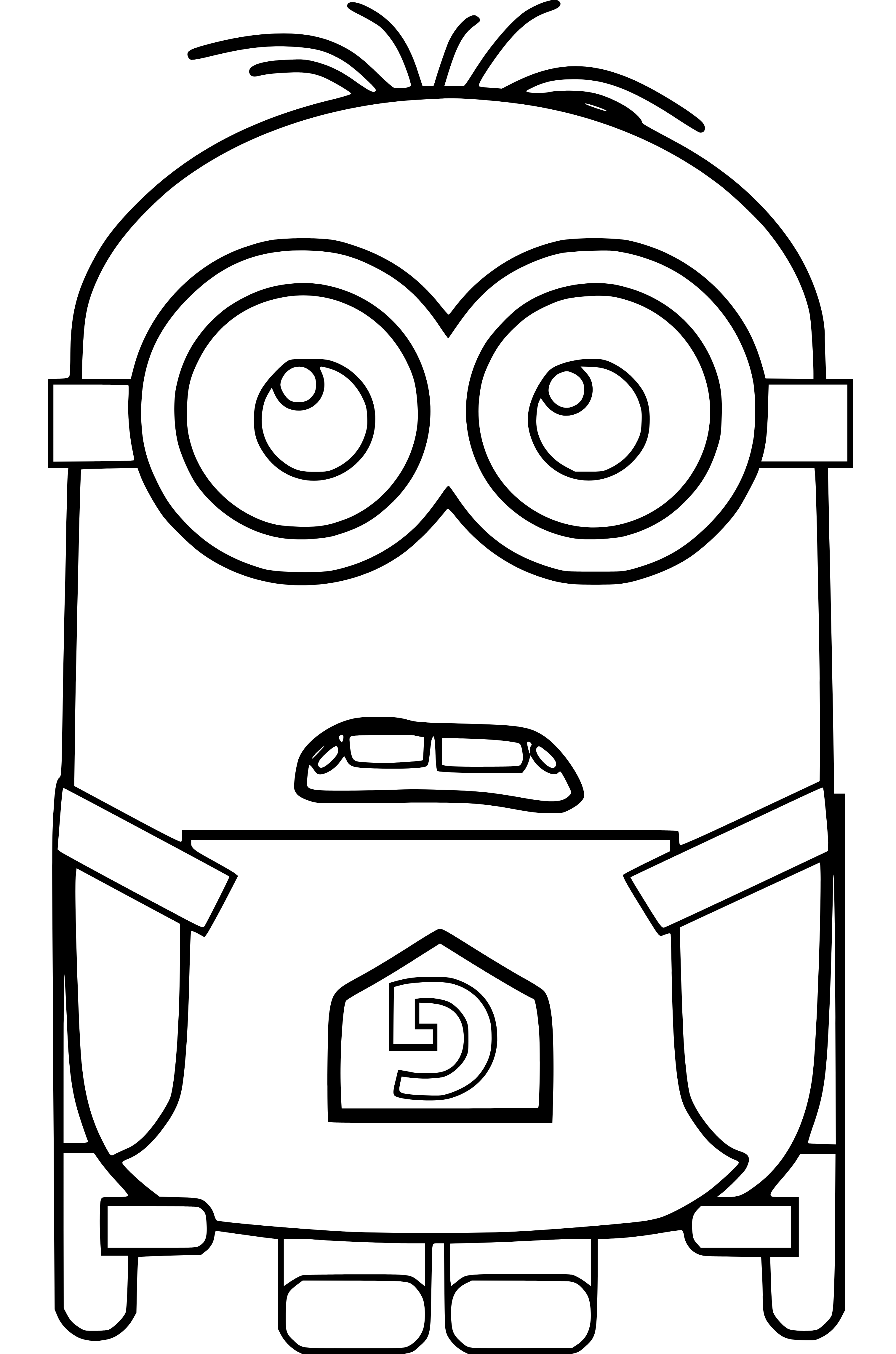 Minions drawing page to color - SheetalColor.com