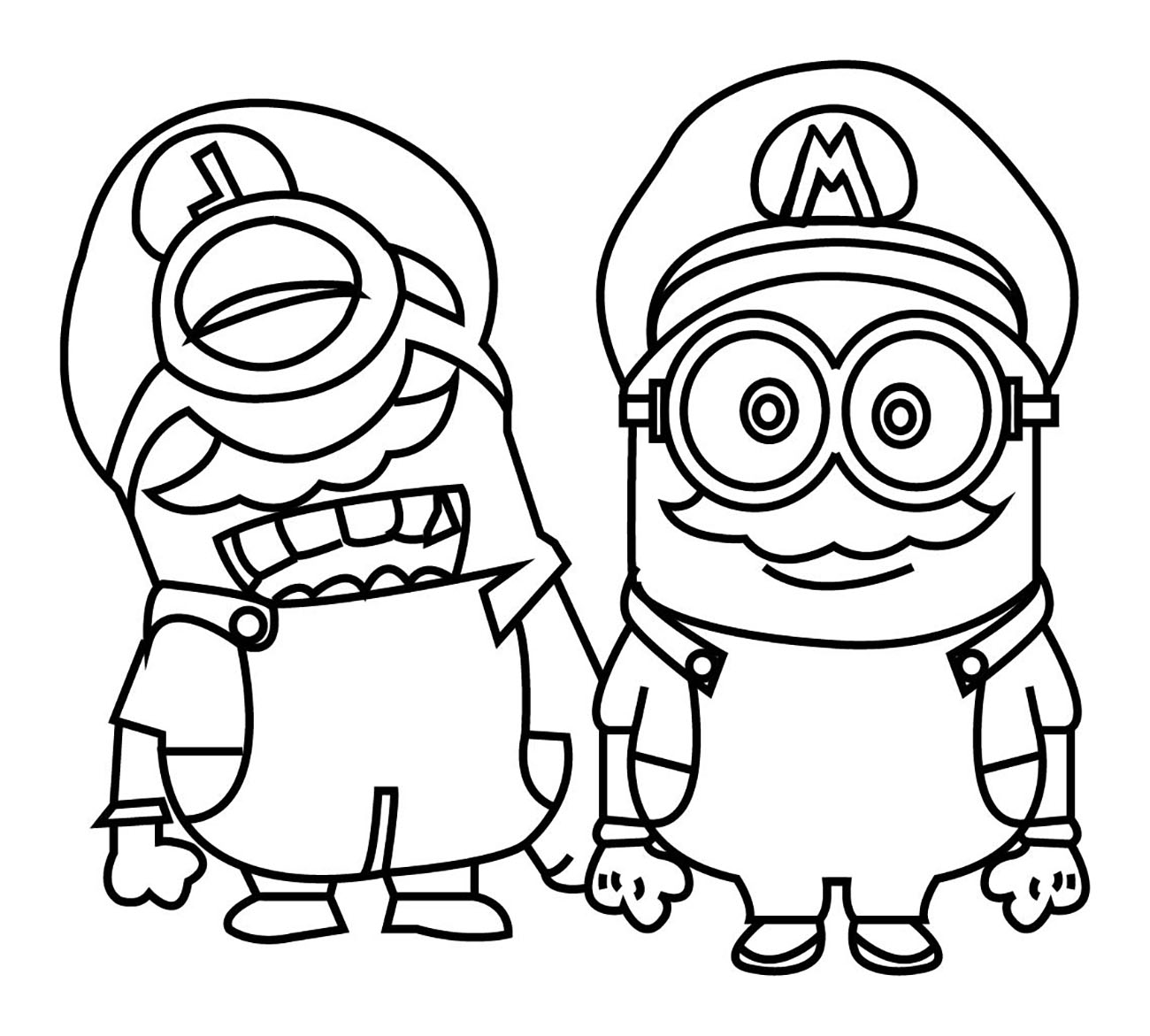 Minions Super Mario Coloring Pages to Print - SheetalColor.com