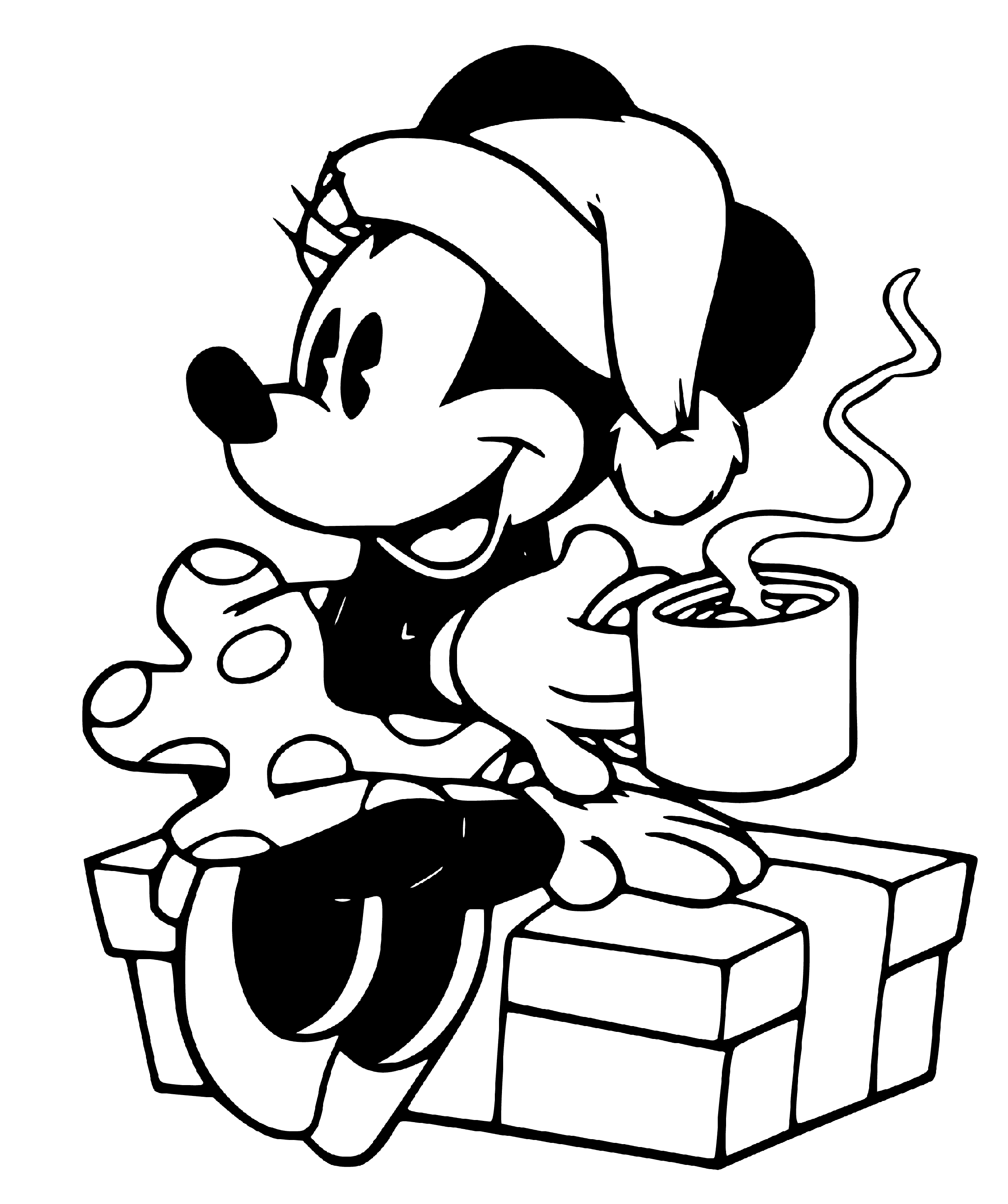 Minnie Mouse drinking cofee blank picture to color - SheetalColor.com