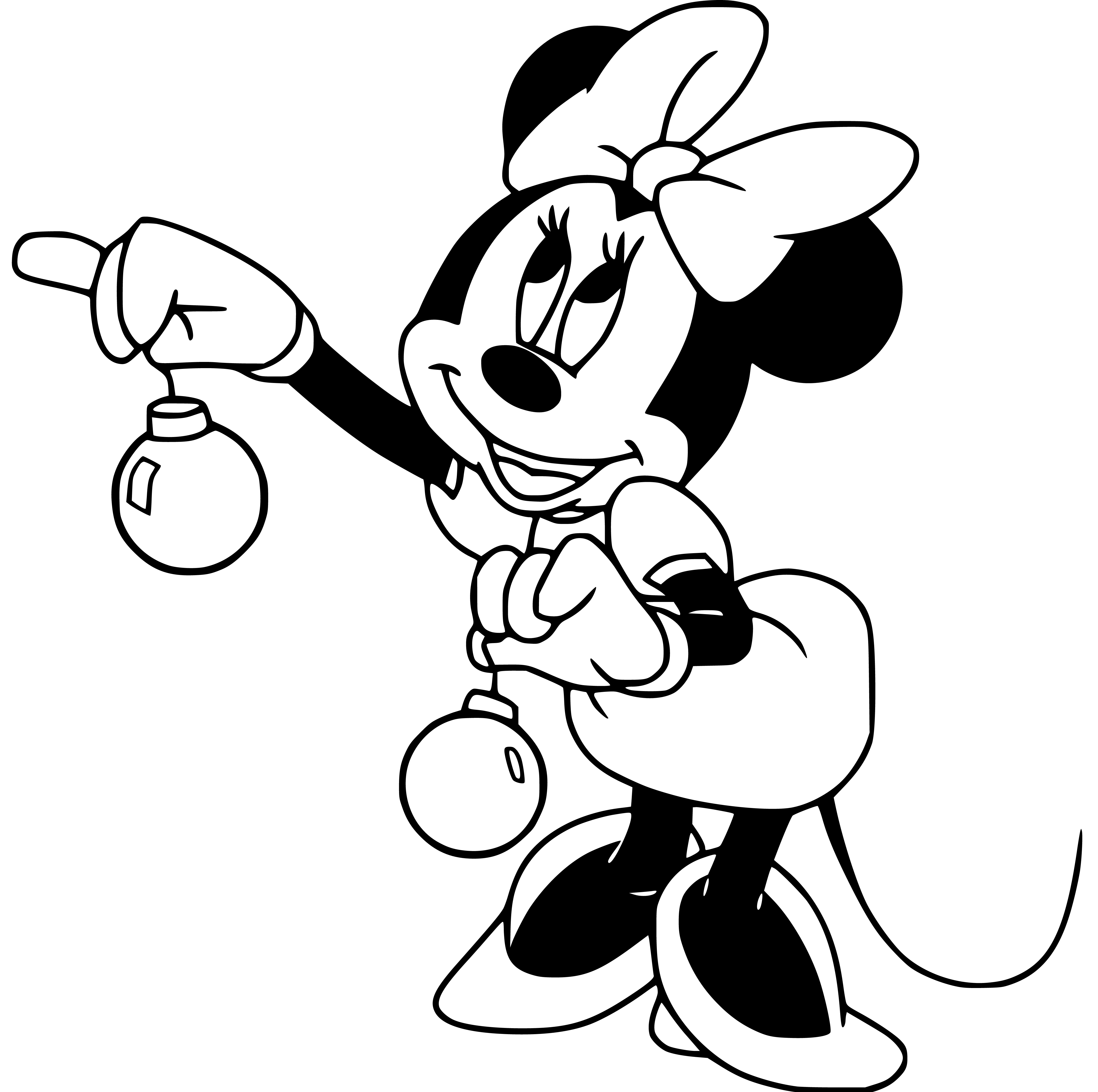 Simple Minnie Mouse Coloring Page Easy for Kids - SheetalColor.com